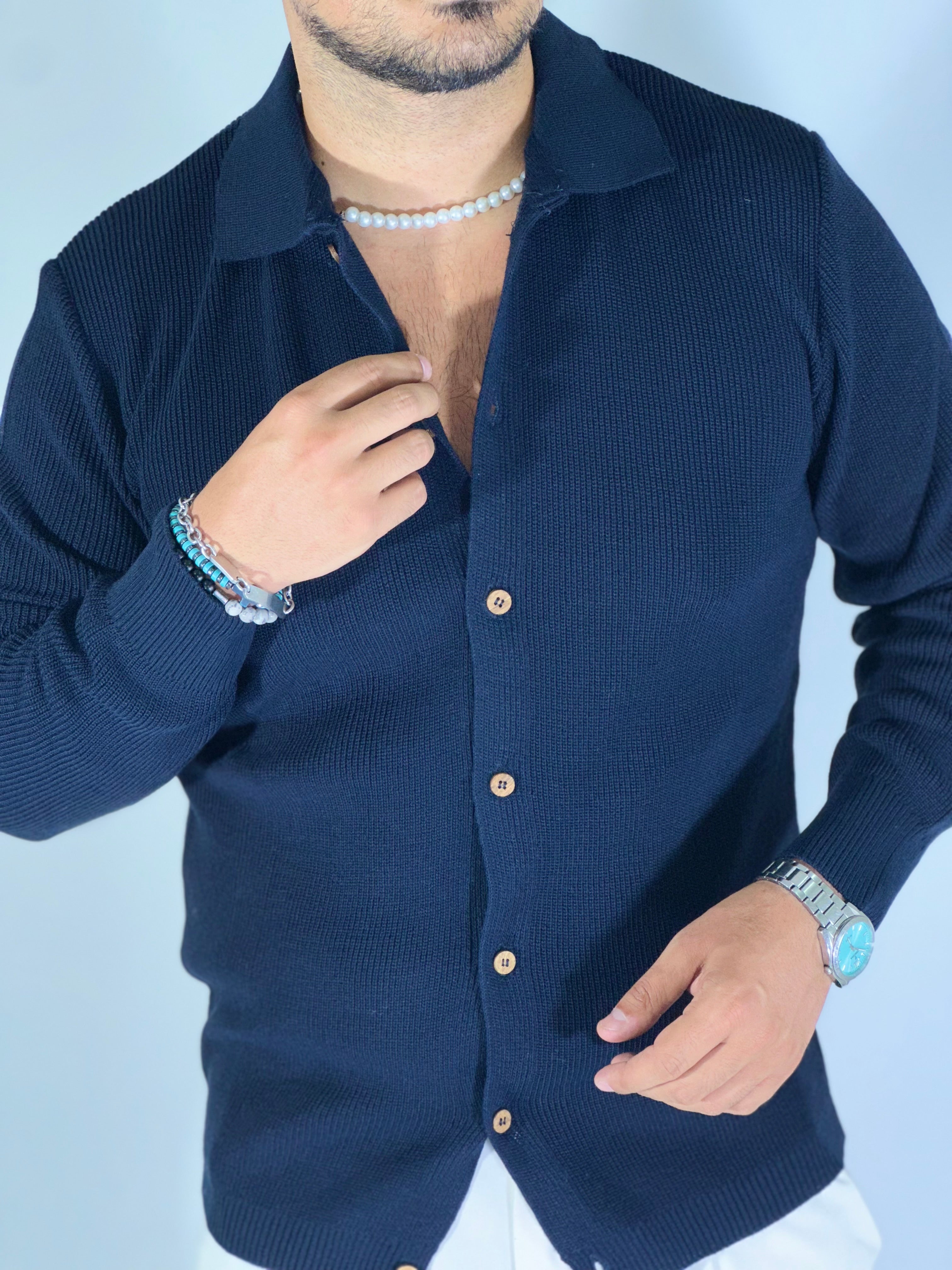 Giacca camicia blu SER122