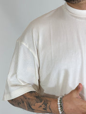 T-shirt a coste panna HERMANO