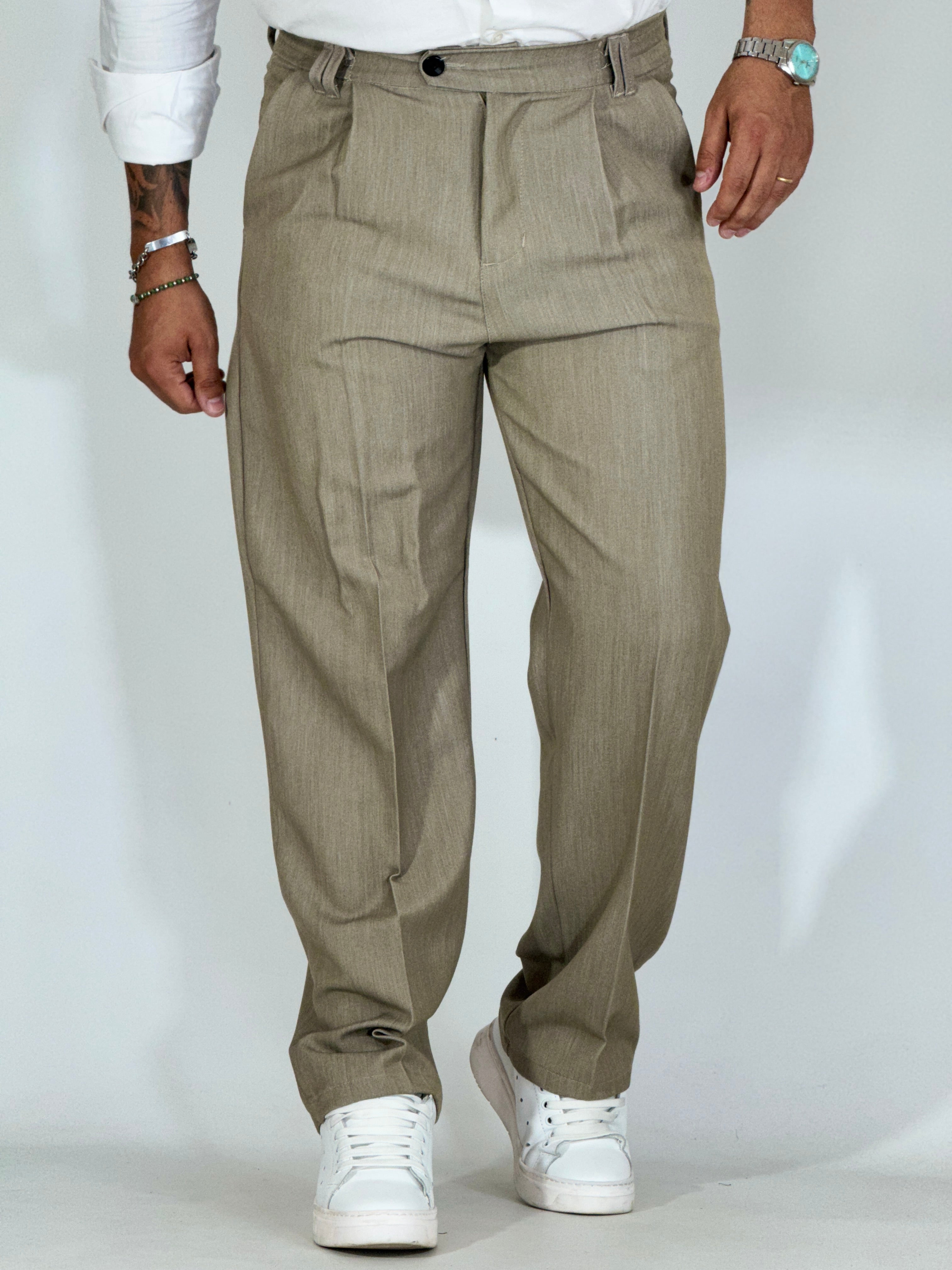 Pantalone palazzo tortora PU3325