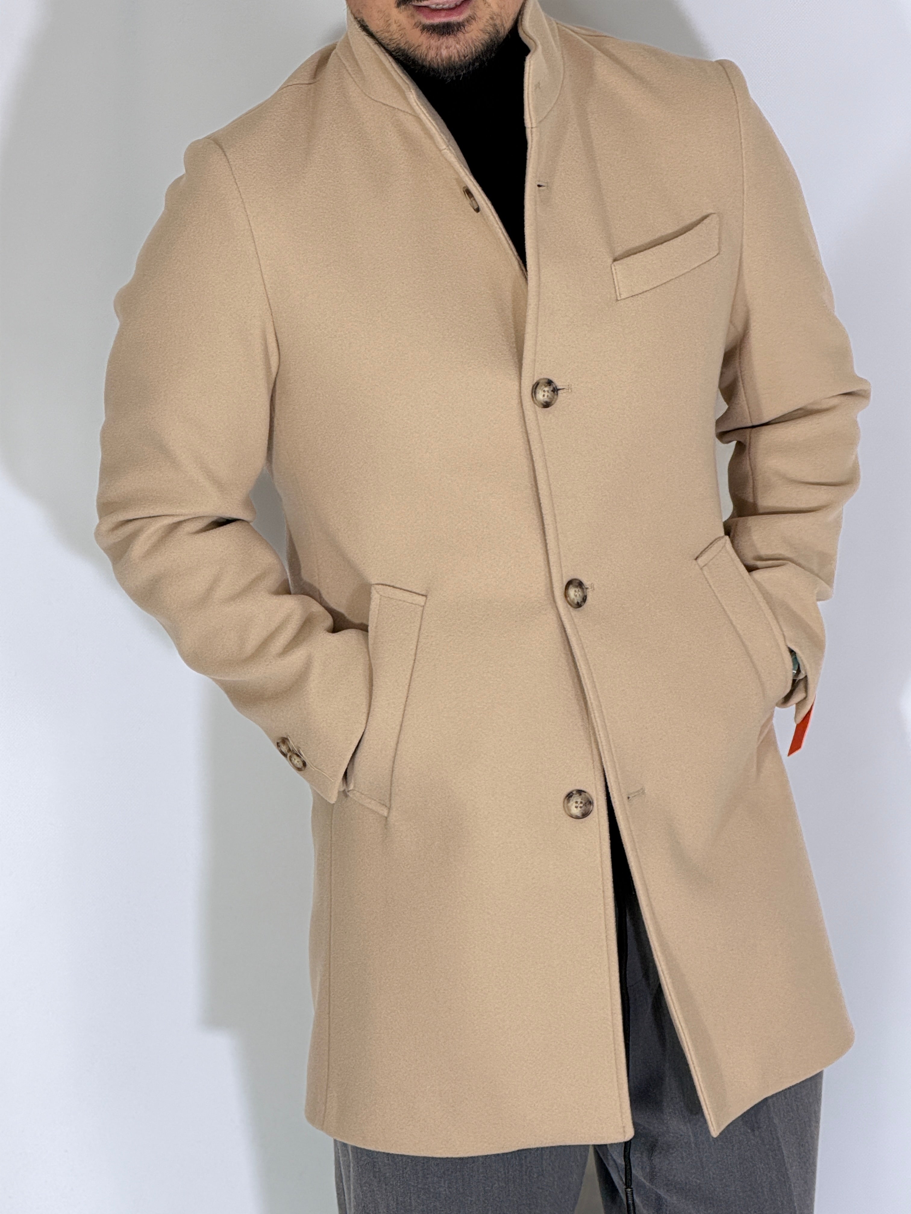 Cappotto coreano camel CPZAZA