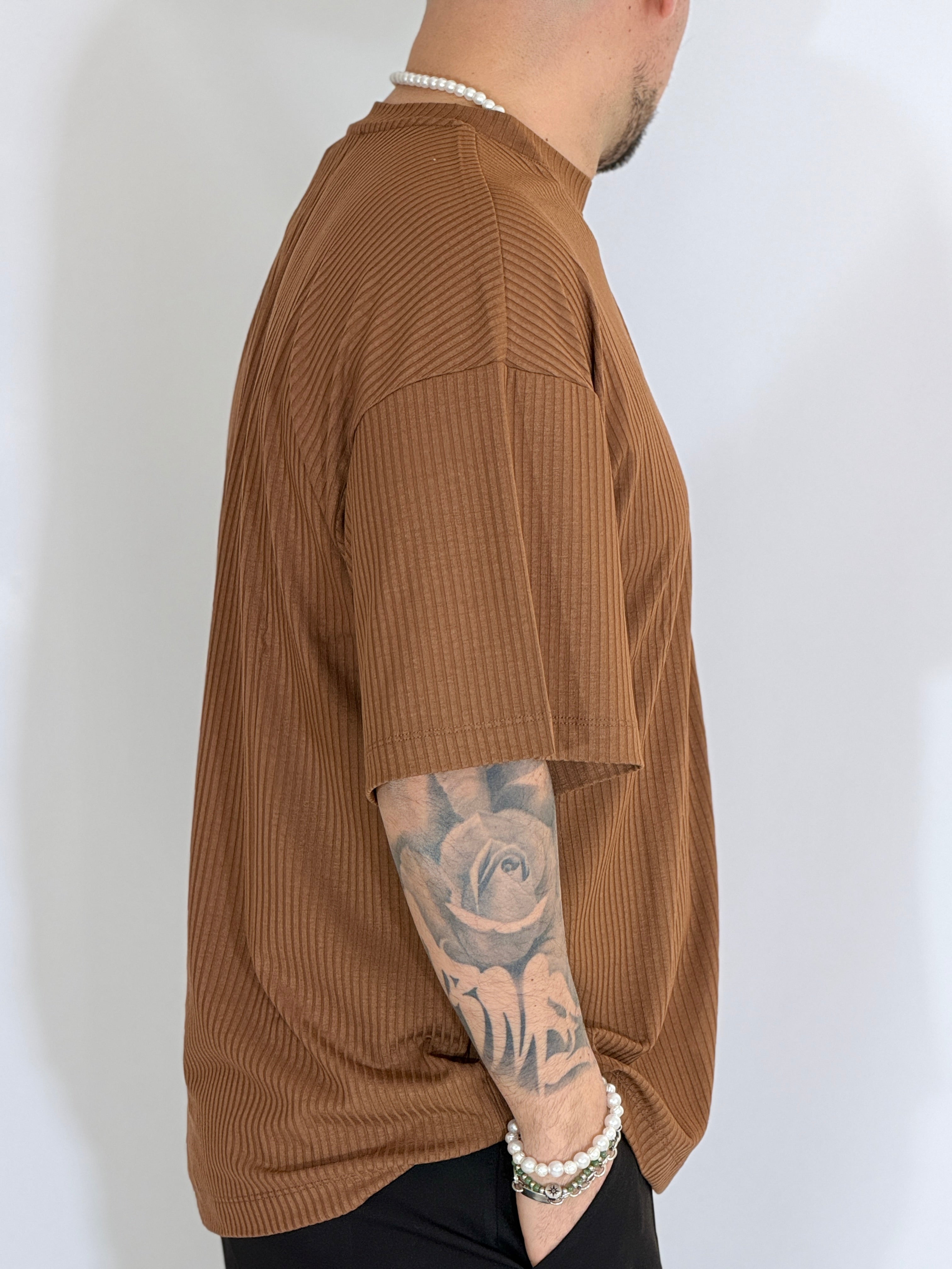 T-shirt a coste tabacco HERMANO