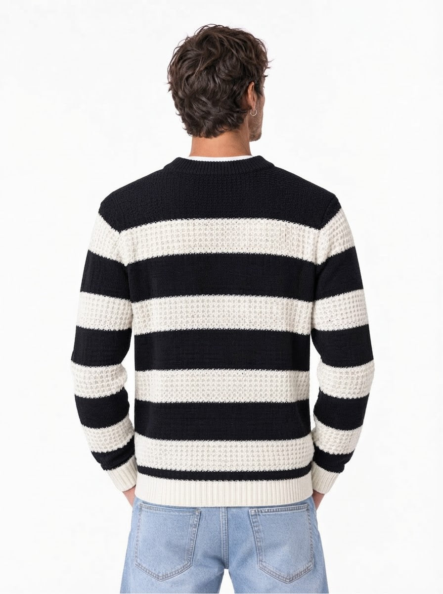 TECLA Cardigan ricamato nero/panna