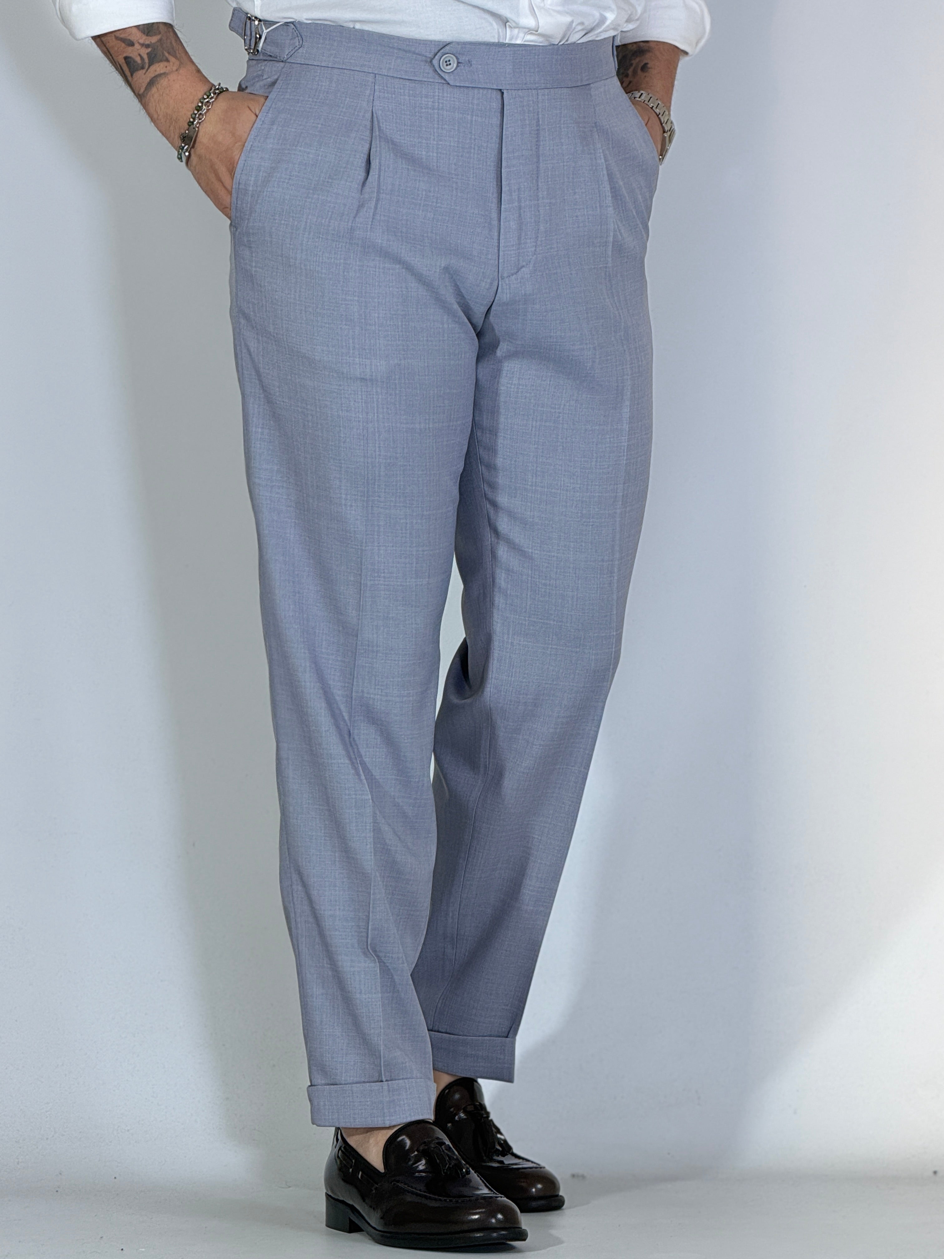 Pantalone con fibbie Migliaccio grigio Spencer