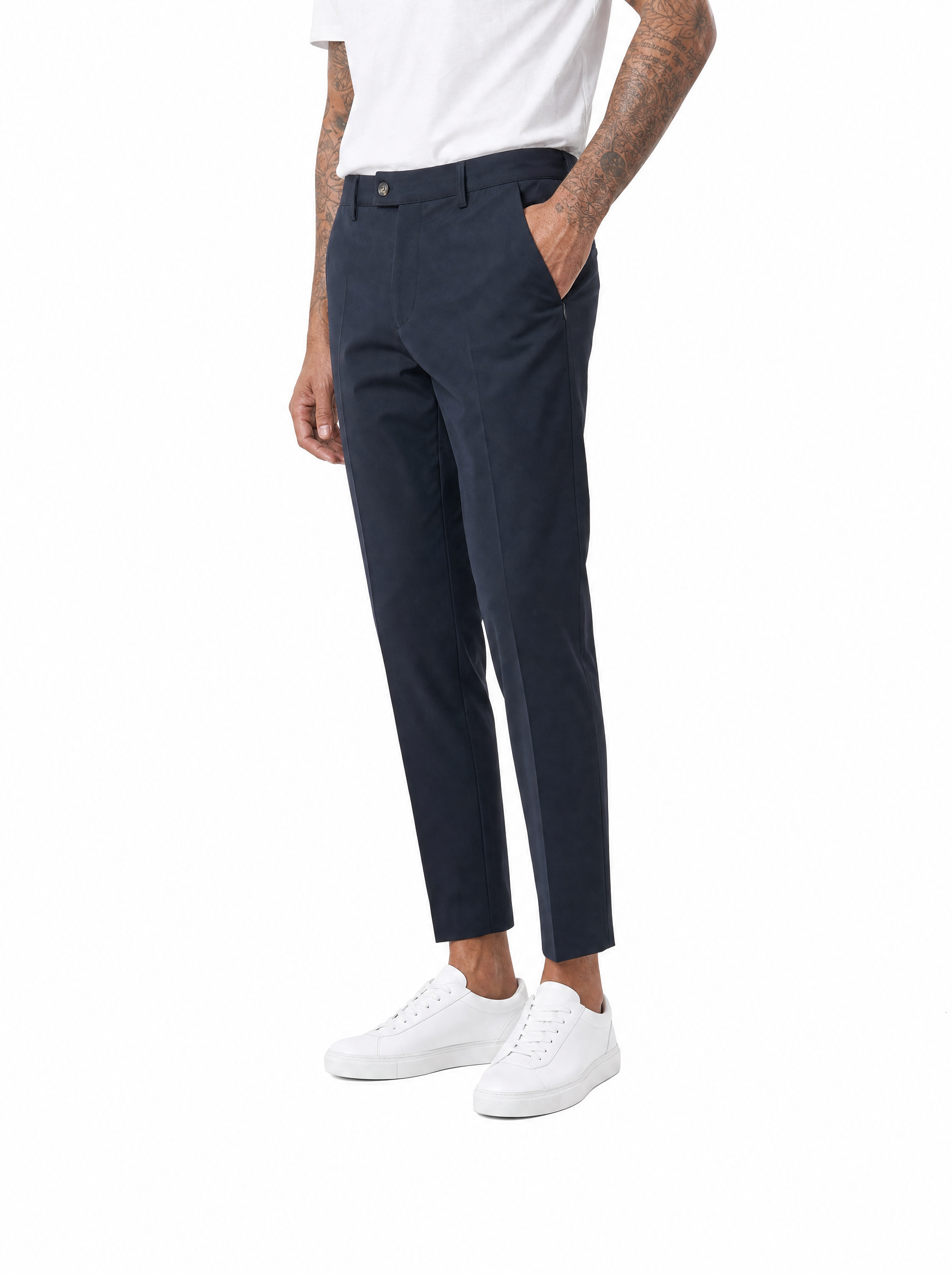Pantalone abbottonatura laterale blu ADFS31
