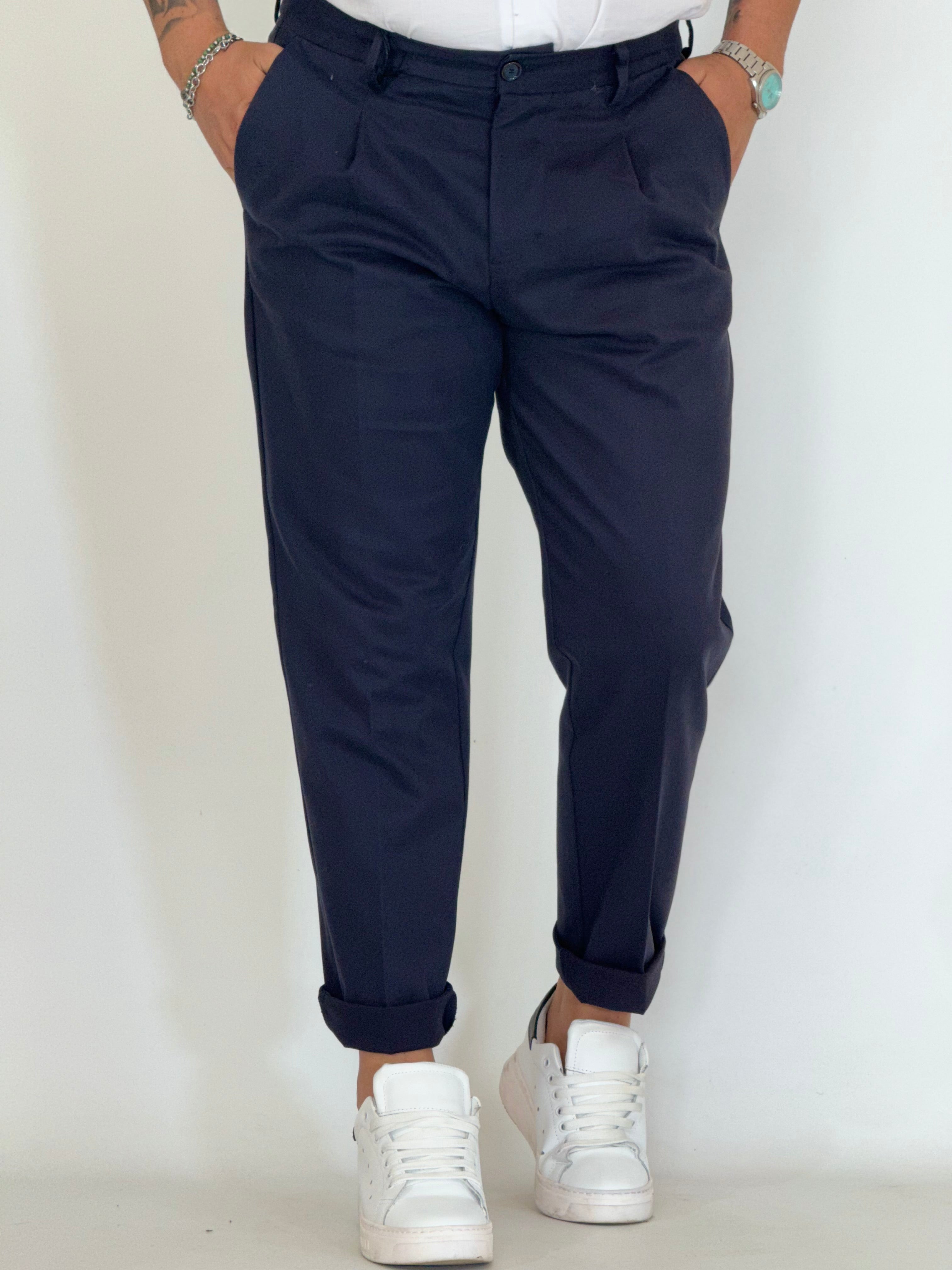 Pantalone slim tapared blu P26