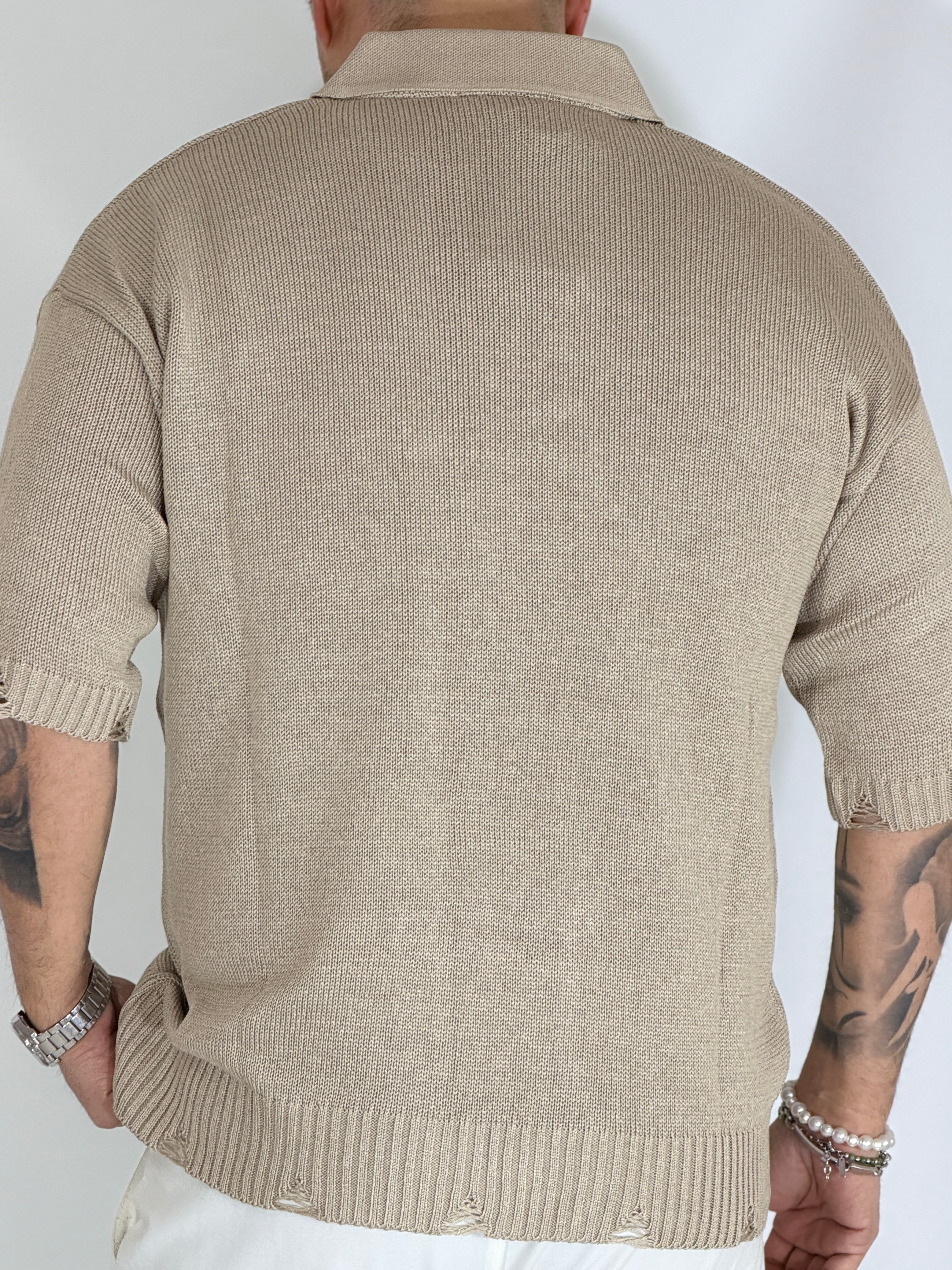 Polo traforata tortora BROOKLYN