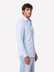 Camicia basic collo francese cielo F60