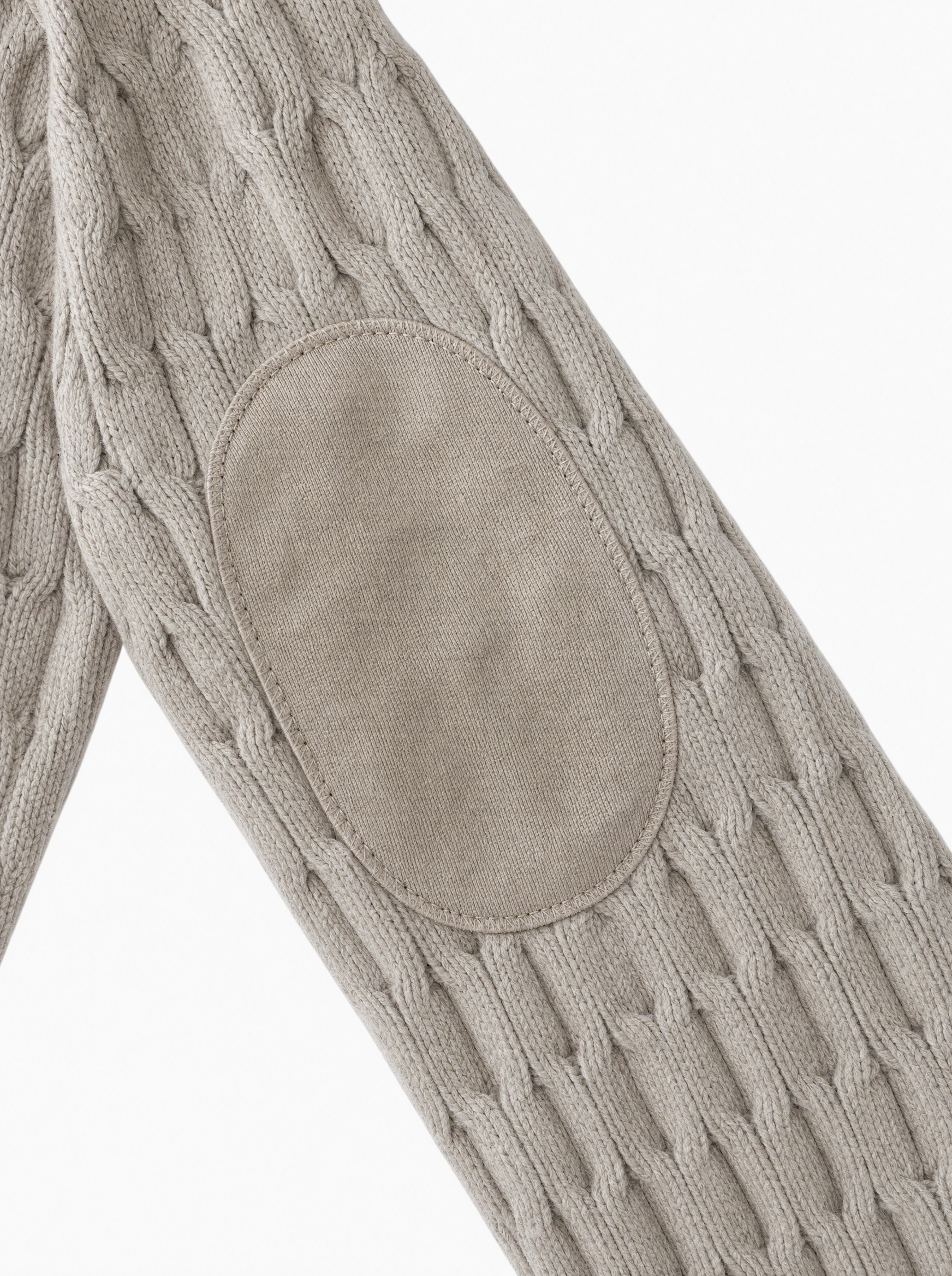 CARRUBE girocollo trecce toppe beige
