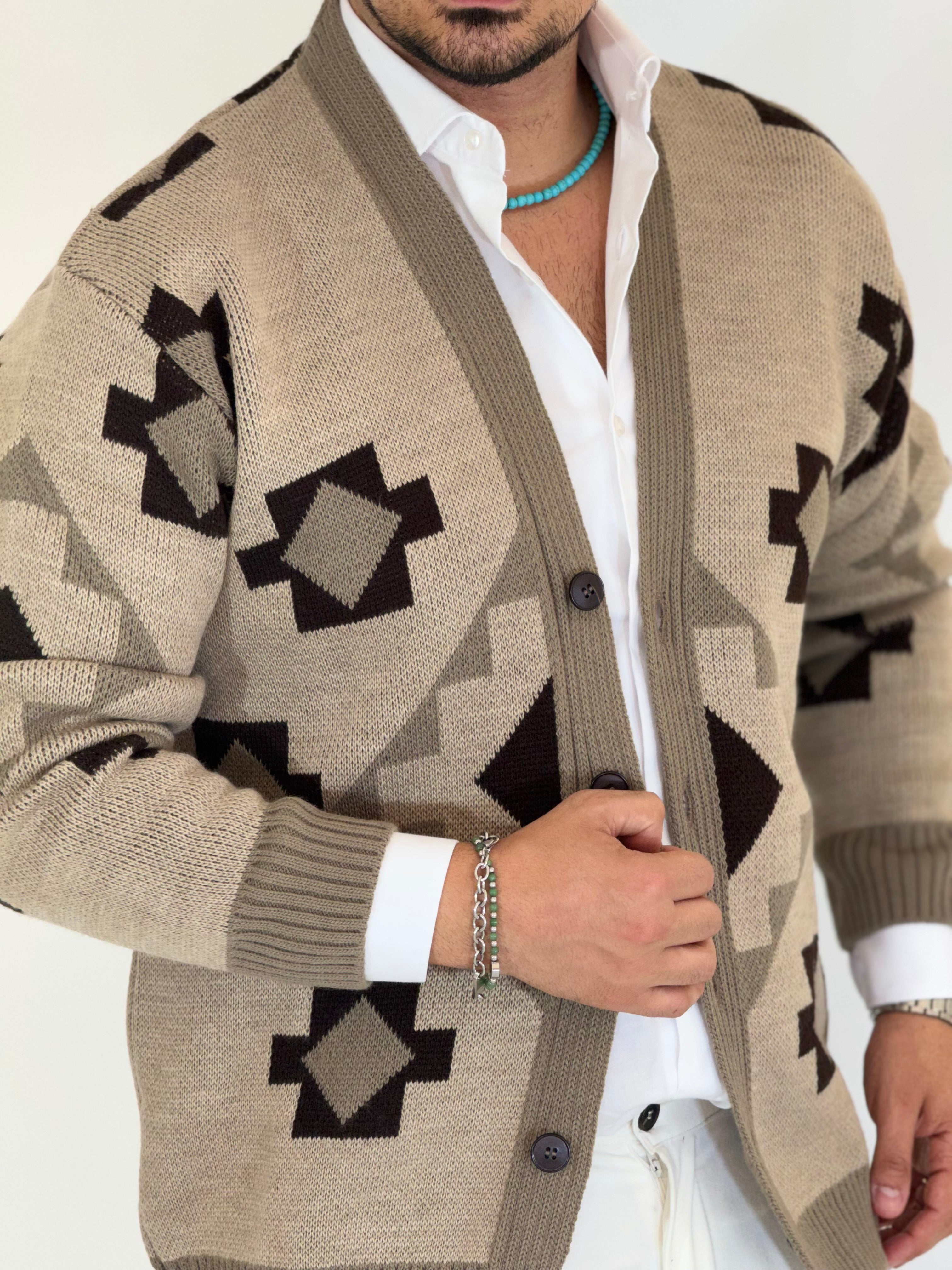 Cardigan azteco beige BPK2508