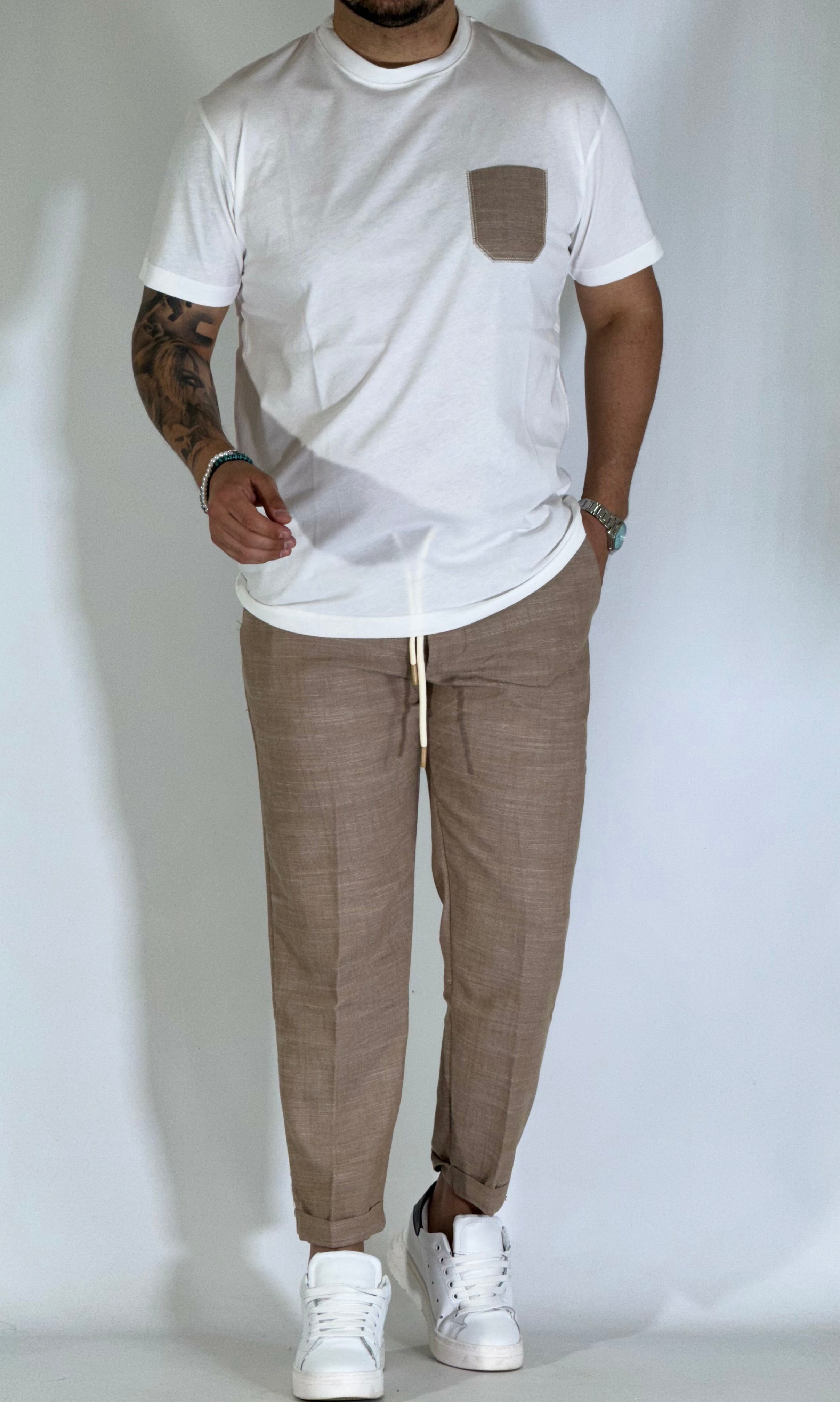Coordinato misto lino cacao MMS/006