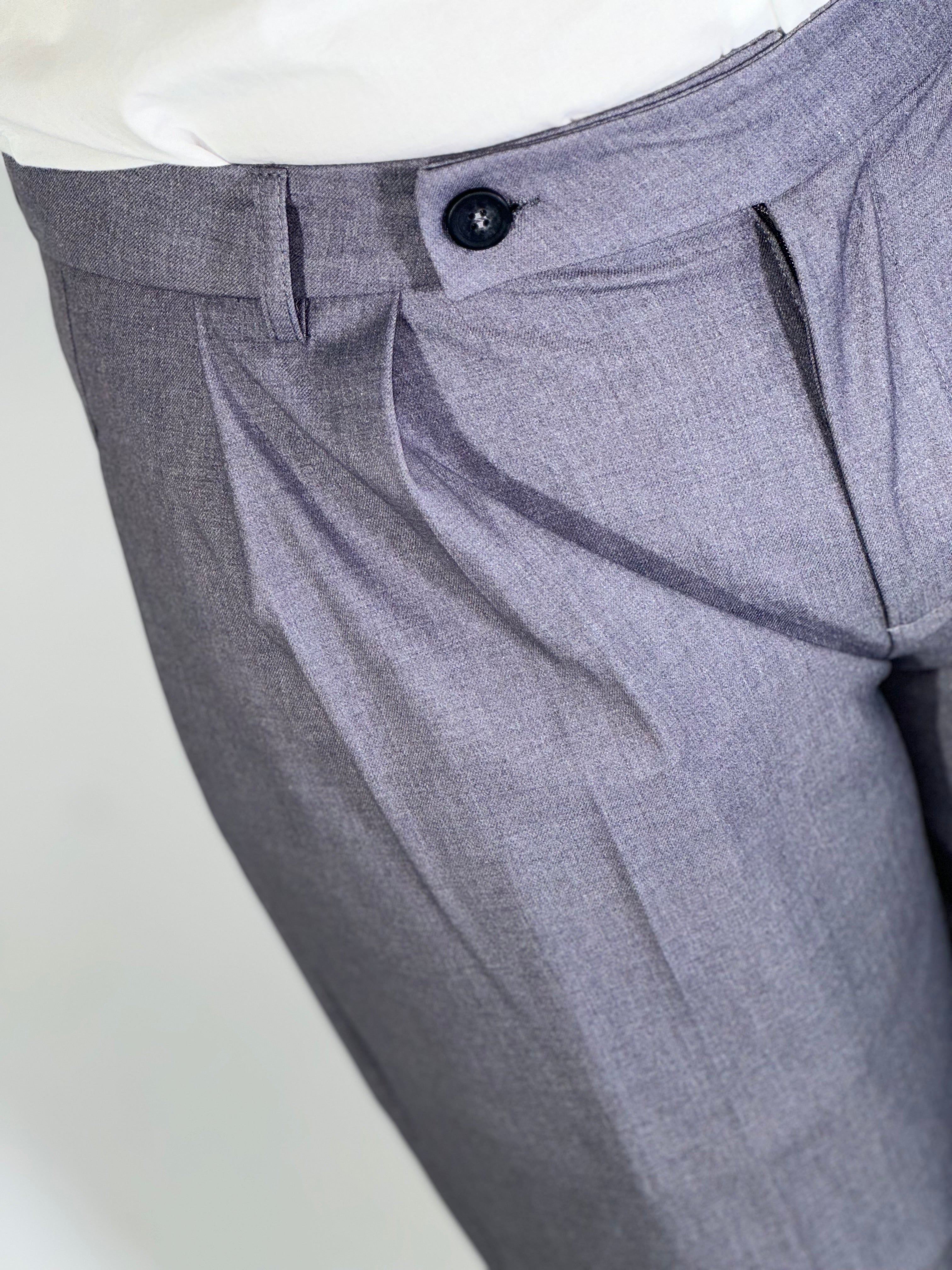 Pantalone elegante con pinces grigio GP2151