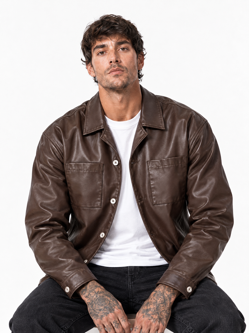 Giubbino eco-pelle moro SMILE4