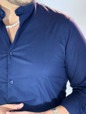 Camicia cotone coreana blu MIGLIACCIO