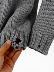 PIGNASECCA Girocollo con rotture grigio
