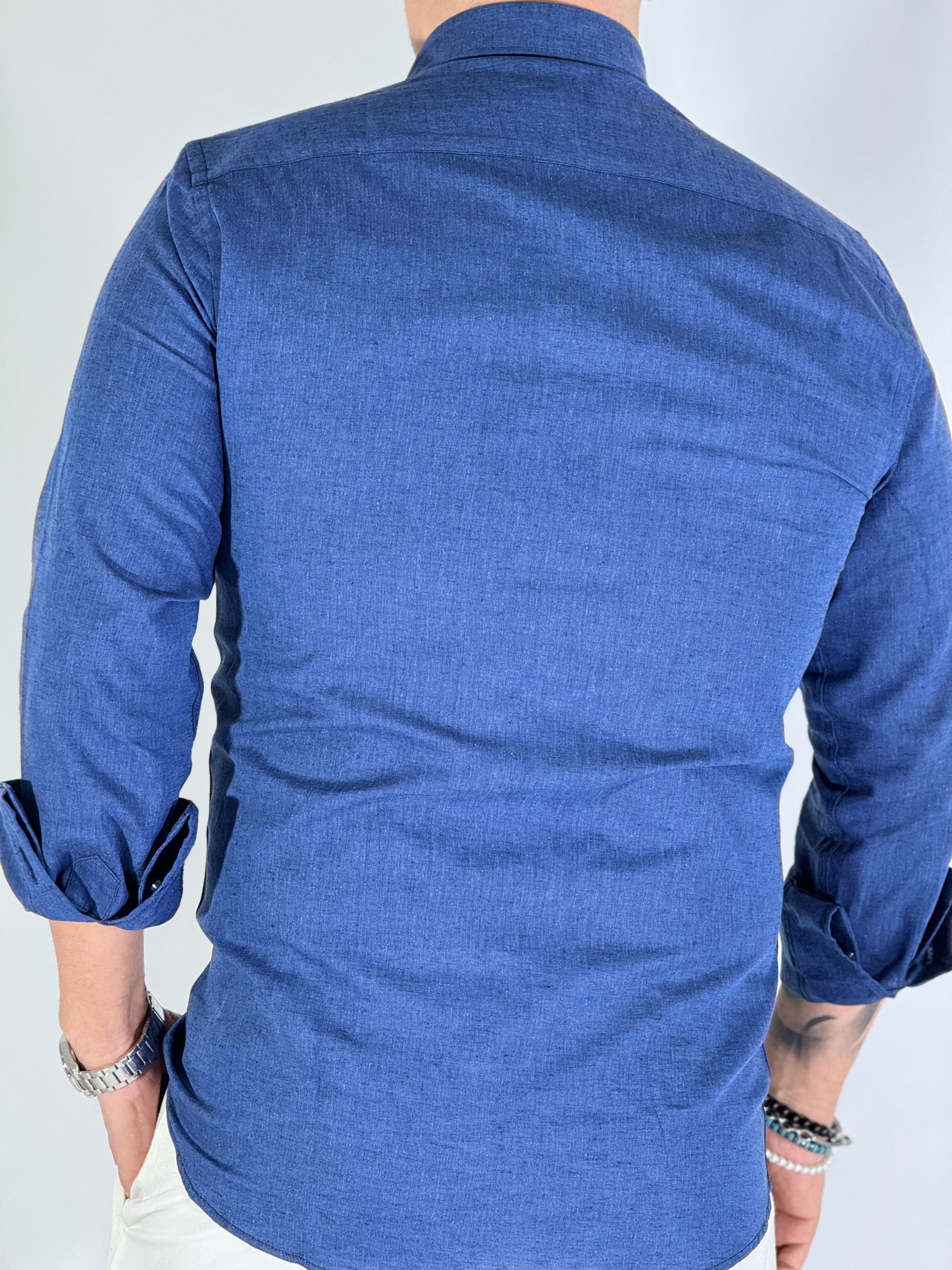 Camicia migliaccio Samuel lino BLU DENIM