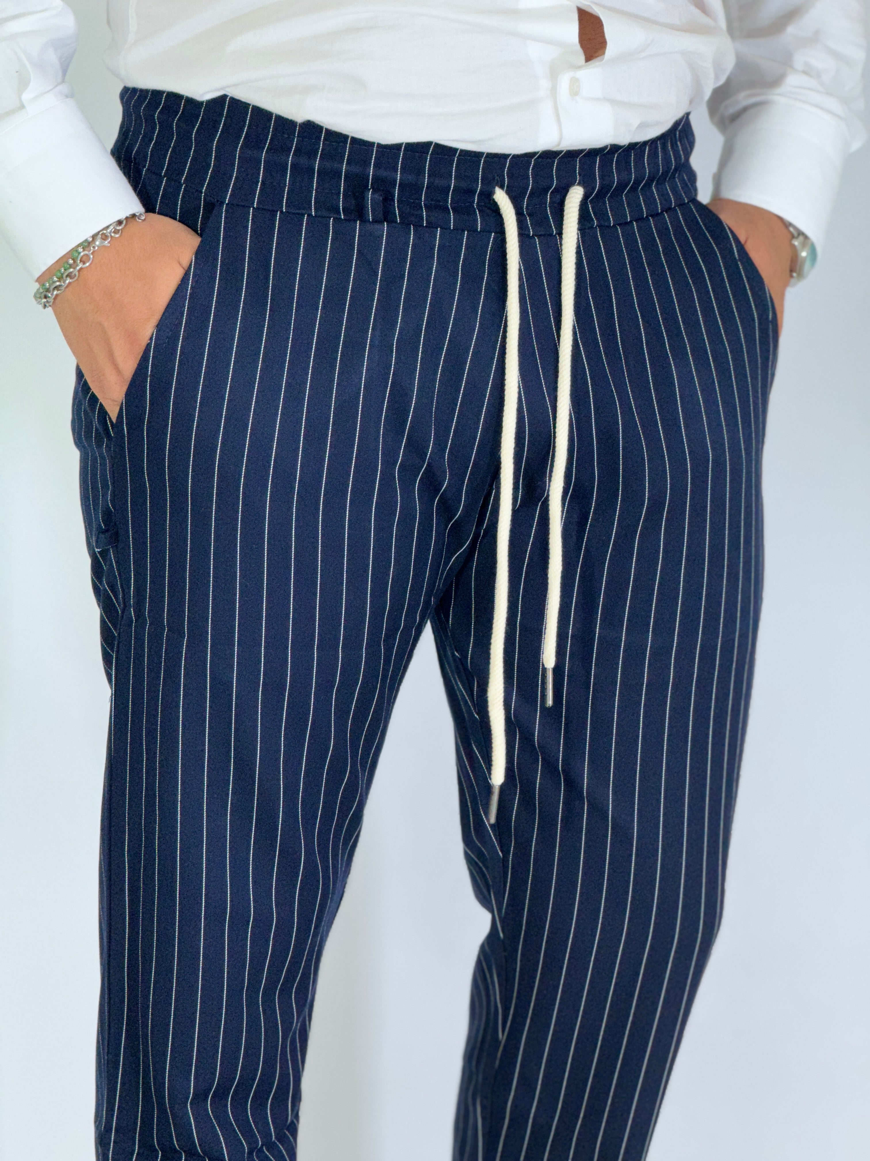 Pantalaccio gessato blu L500