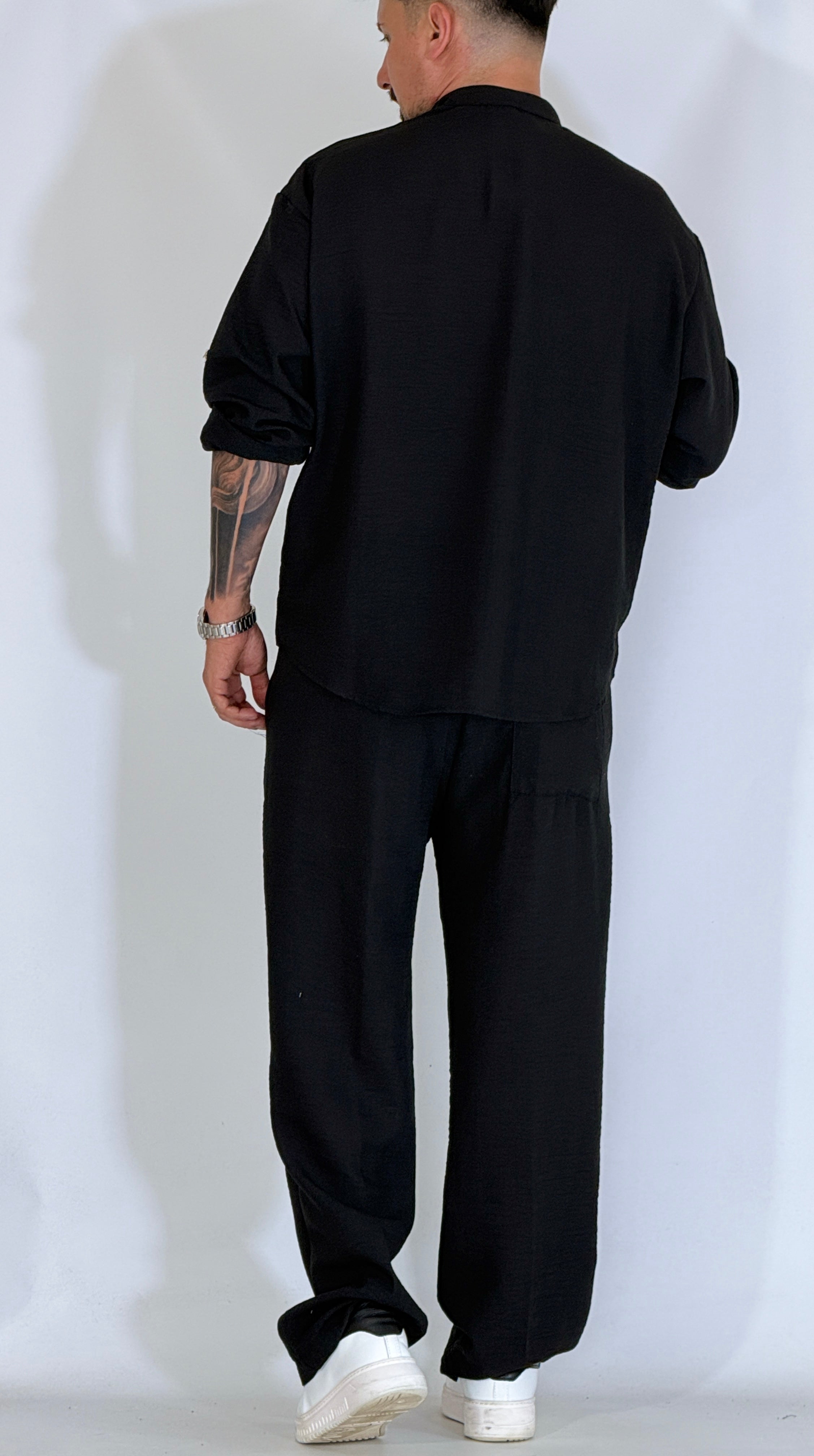 Breeze • Coordinato palazzo drappeggiato nero