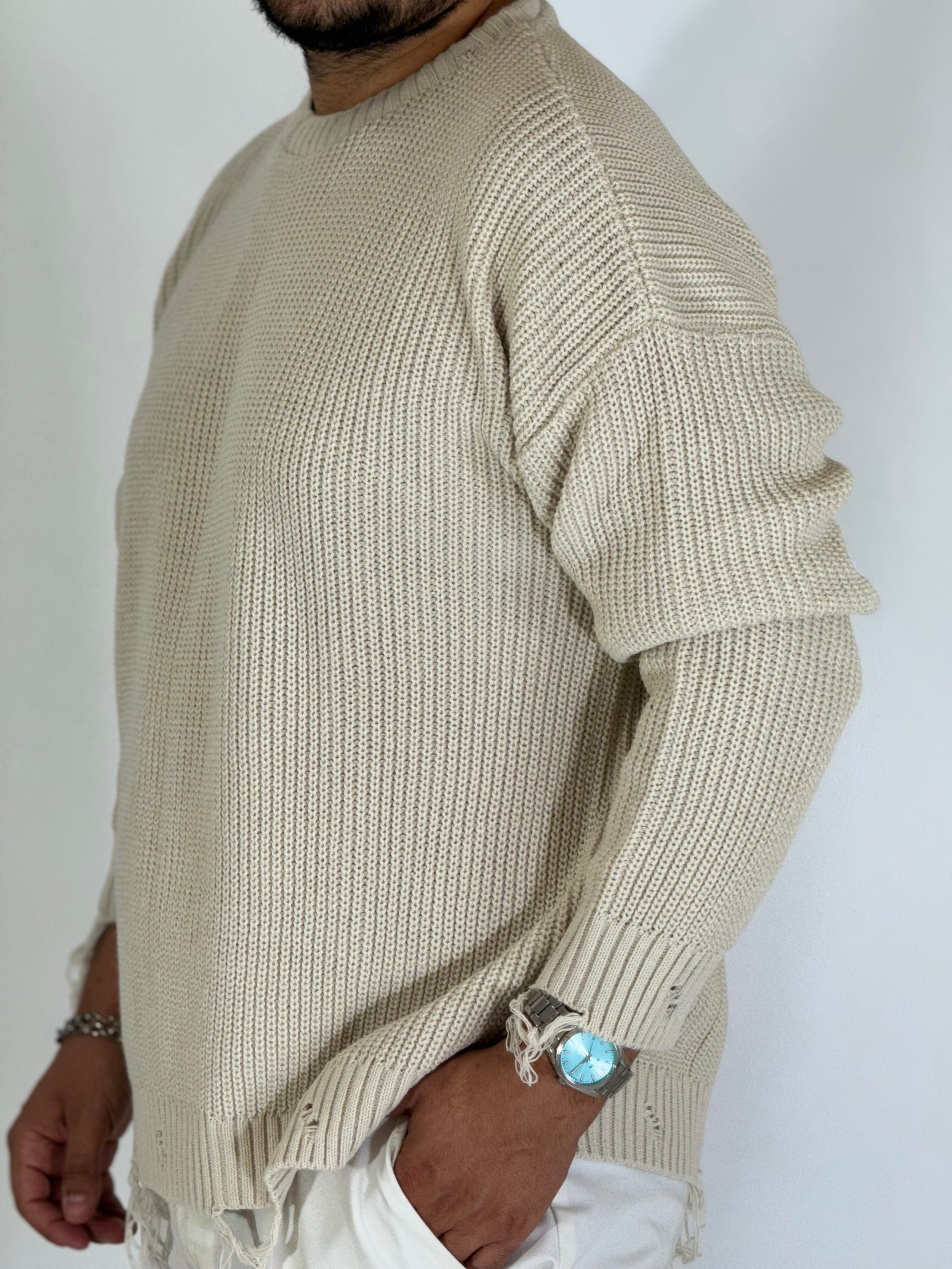 Maglione spalla scesa sabbia CAPORETTO