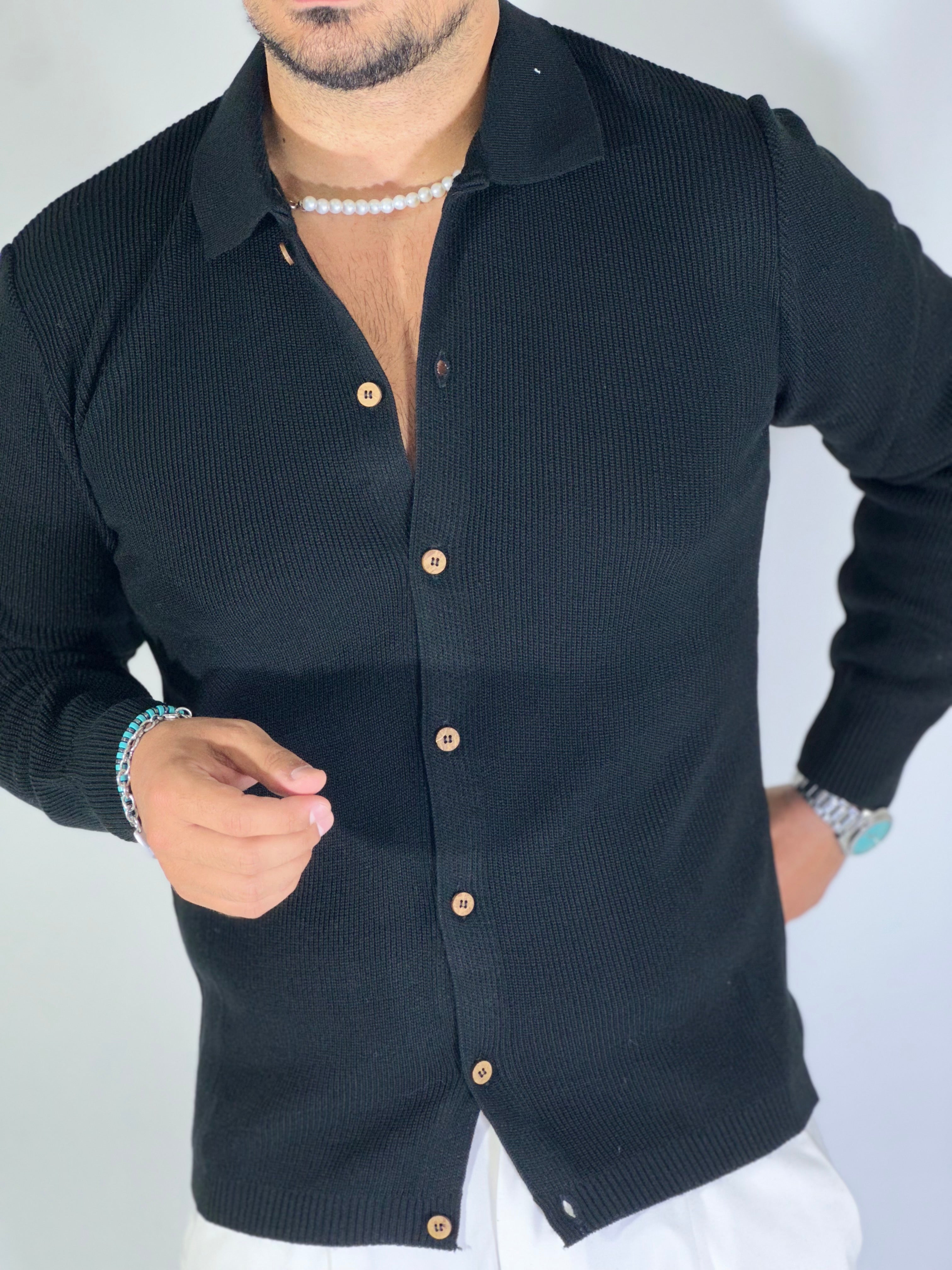 giacca camicia nera SER463