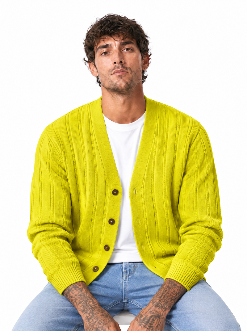 MACE Cardigan sciallato giallo