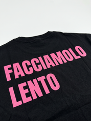 T-shirt crop lento nera/rosa 41848