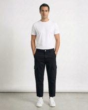Pantalone loose fit cargo nero HARLEM