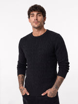 Maglia intrecciata nera AD2213