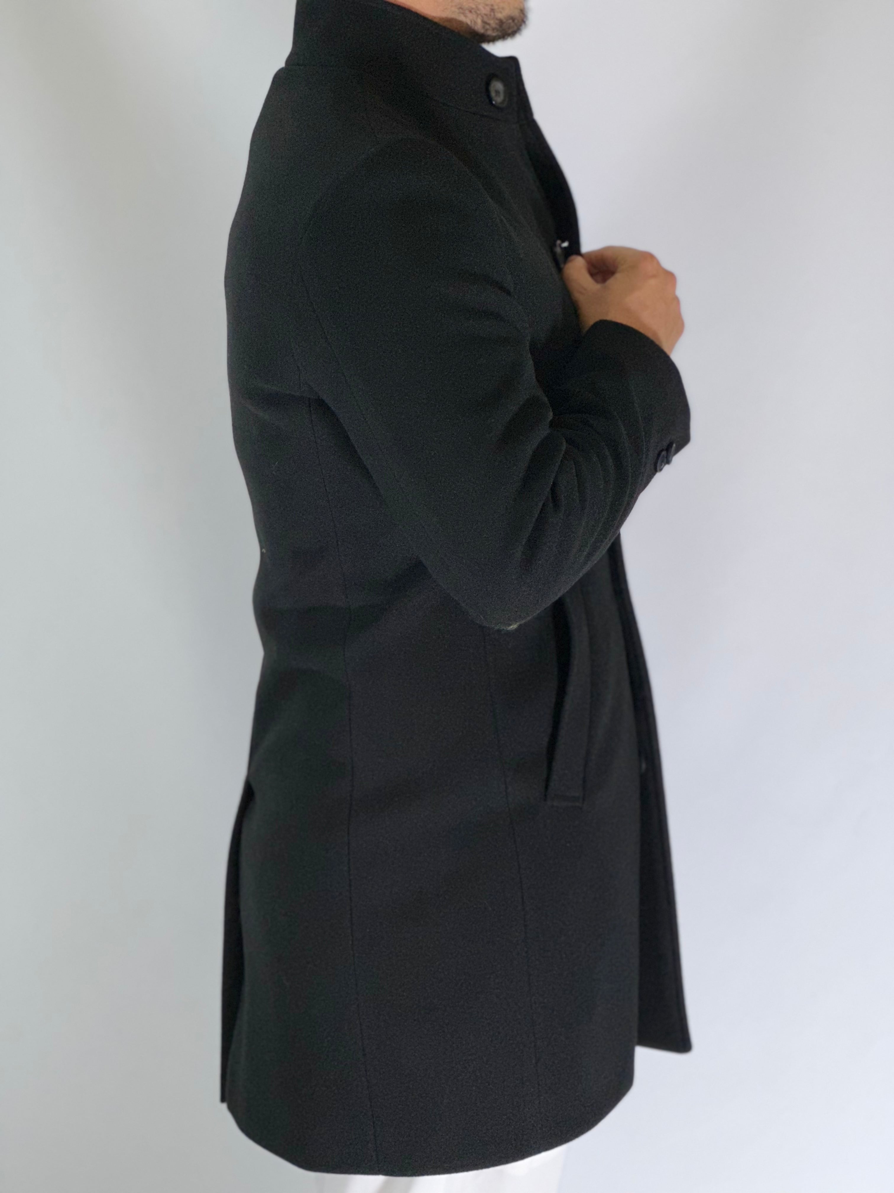 Cappotto coreano nero CPZAZA