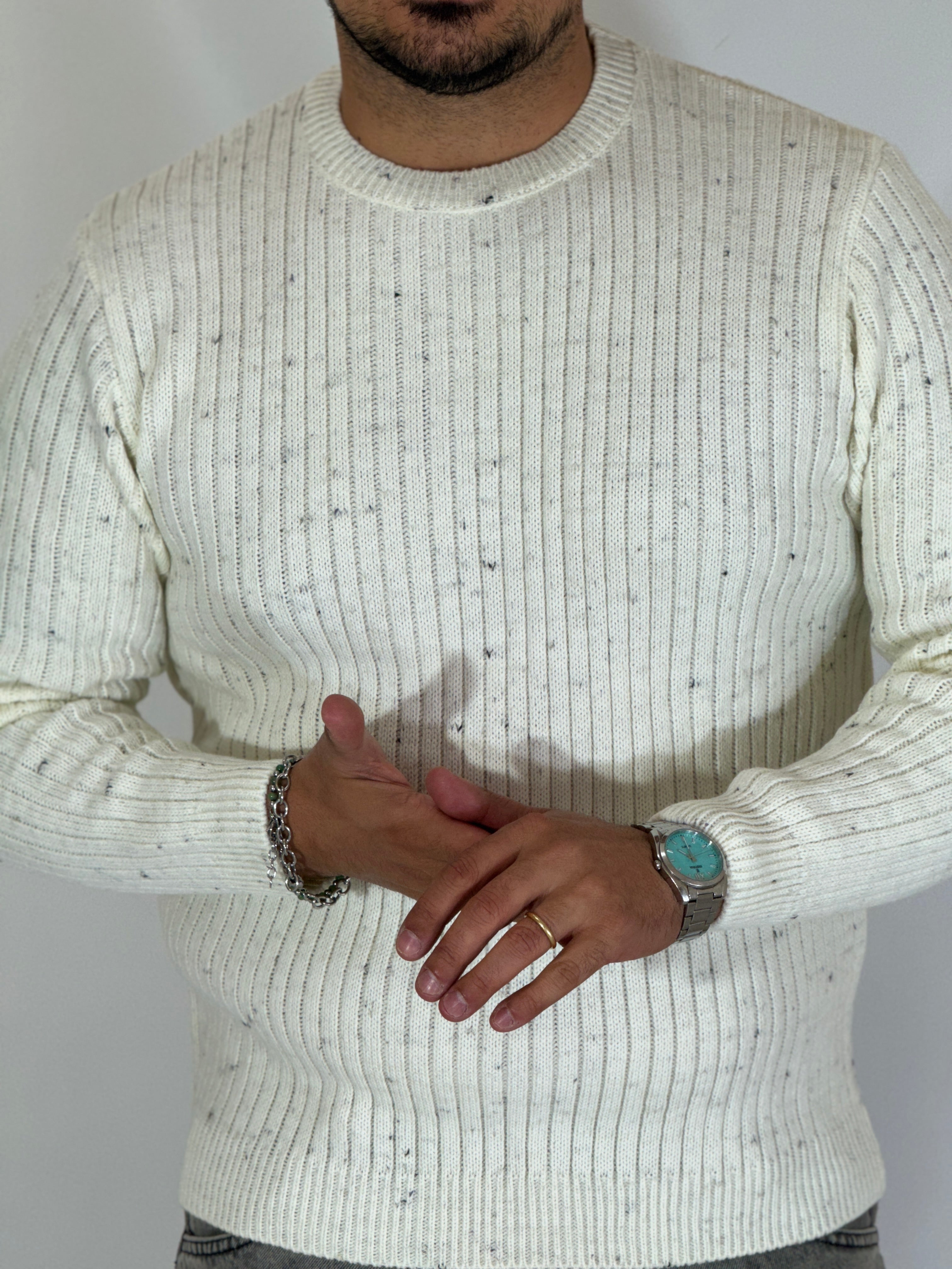 Maglione melange panna HISOKA