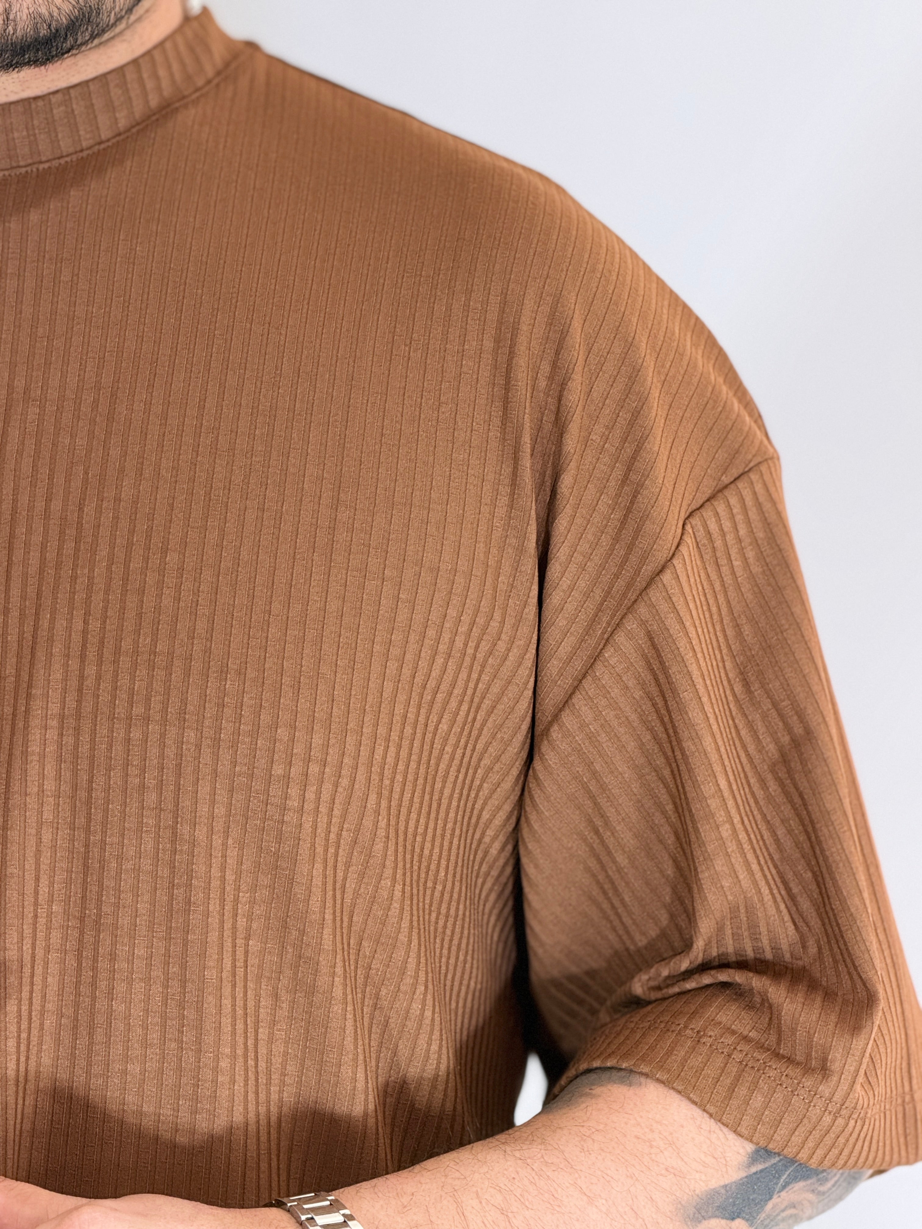 T-shirt a coste tabacco HERMANO