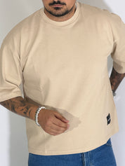 T-Shirt cropped manica a tre quarti avorio STEPHEN