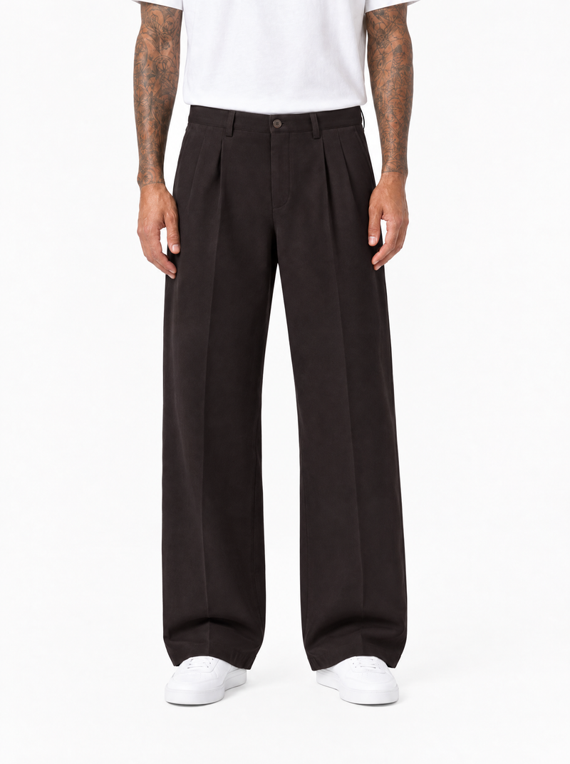 RETSU Pantalone fondo largo moro