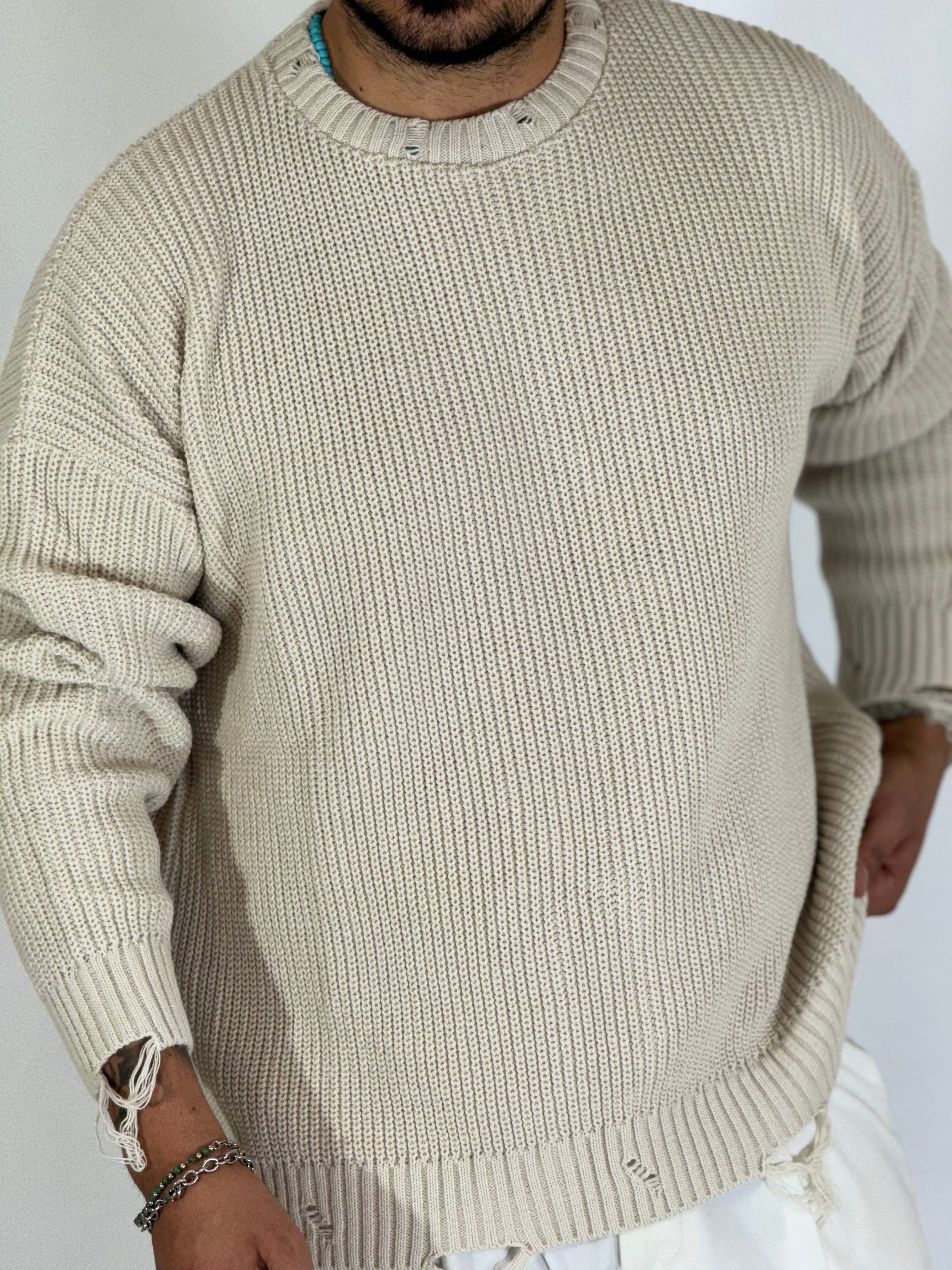 Maglione spalla scesa sabbia CAPORETTO