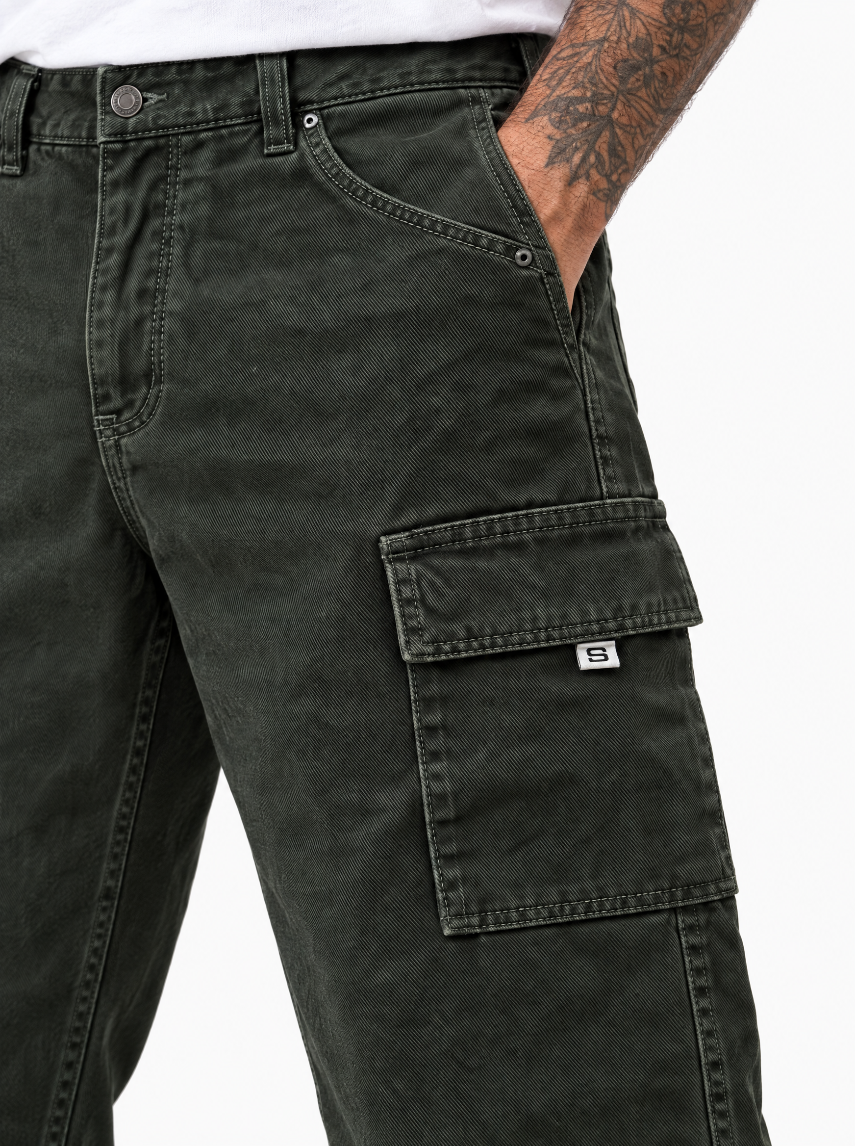 SOLARIS Pantalone cargo verdone