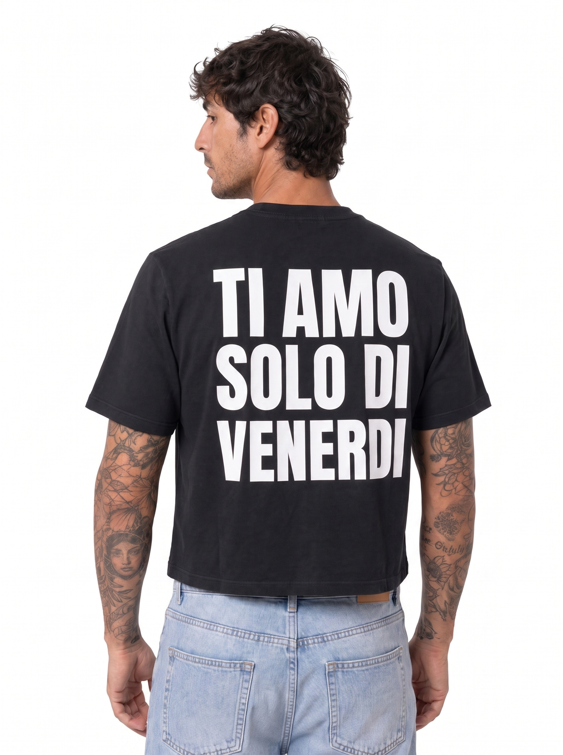 T-shirt crop venerdi nera/argento 41682
