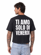 T-shirt crop venerdi nera/argento 41682