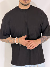 T-shirt a coste nera HERMANO