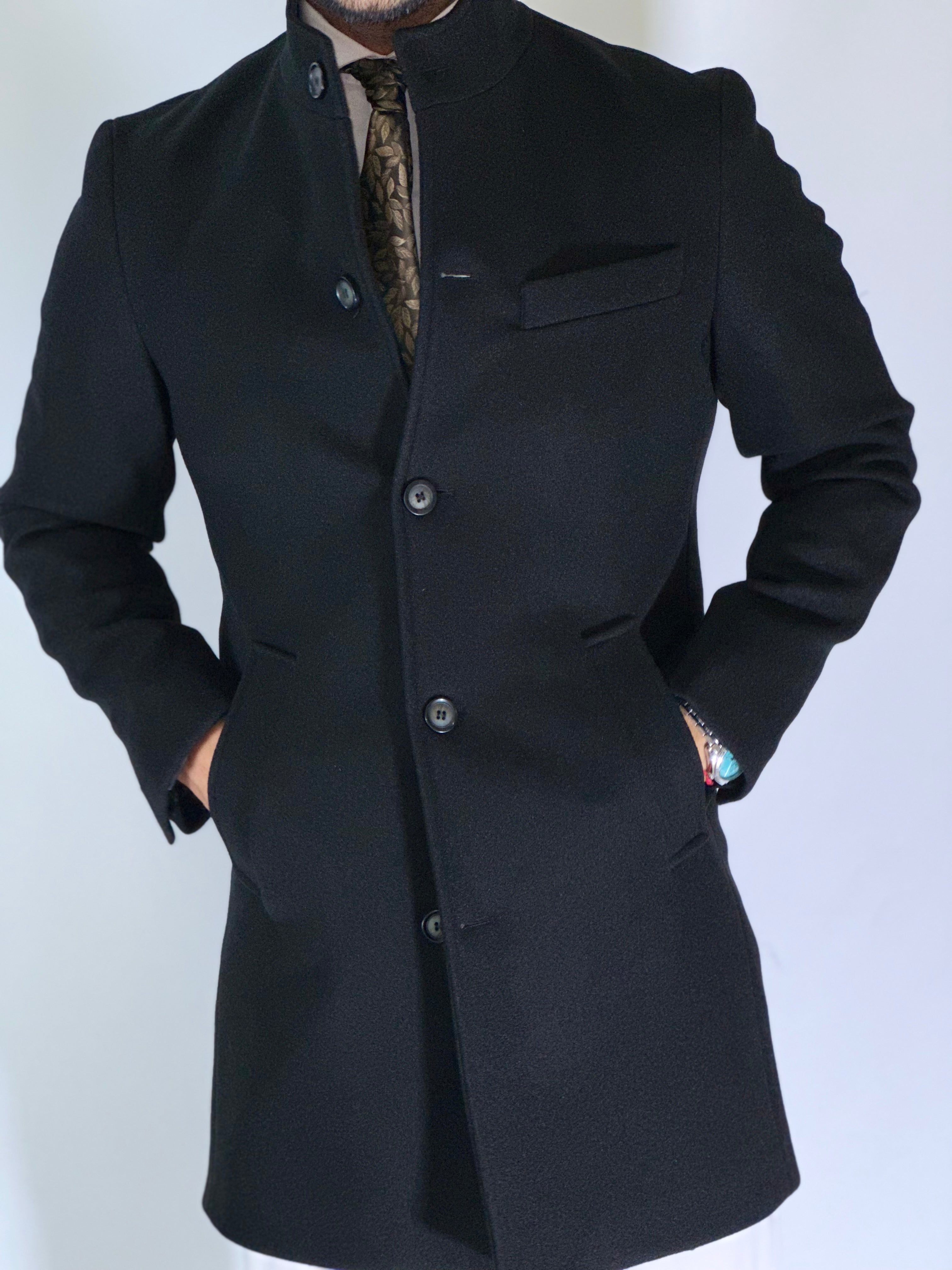 Cappotto coreano nero CPZAZA