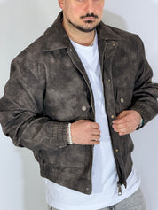 Giubbino eco-pelle nero XH8923