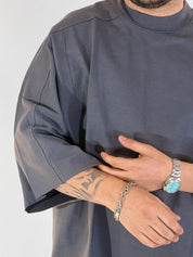 T-shirt over taglio vivo grigia HM834