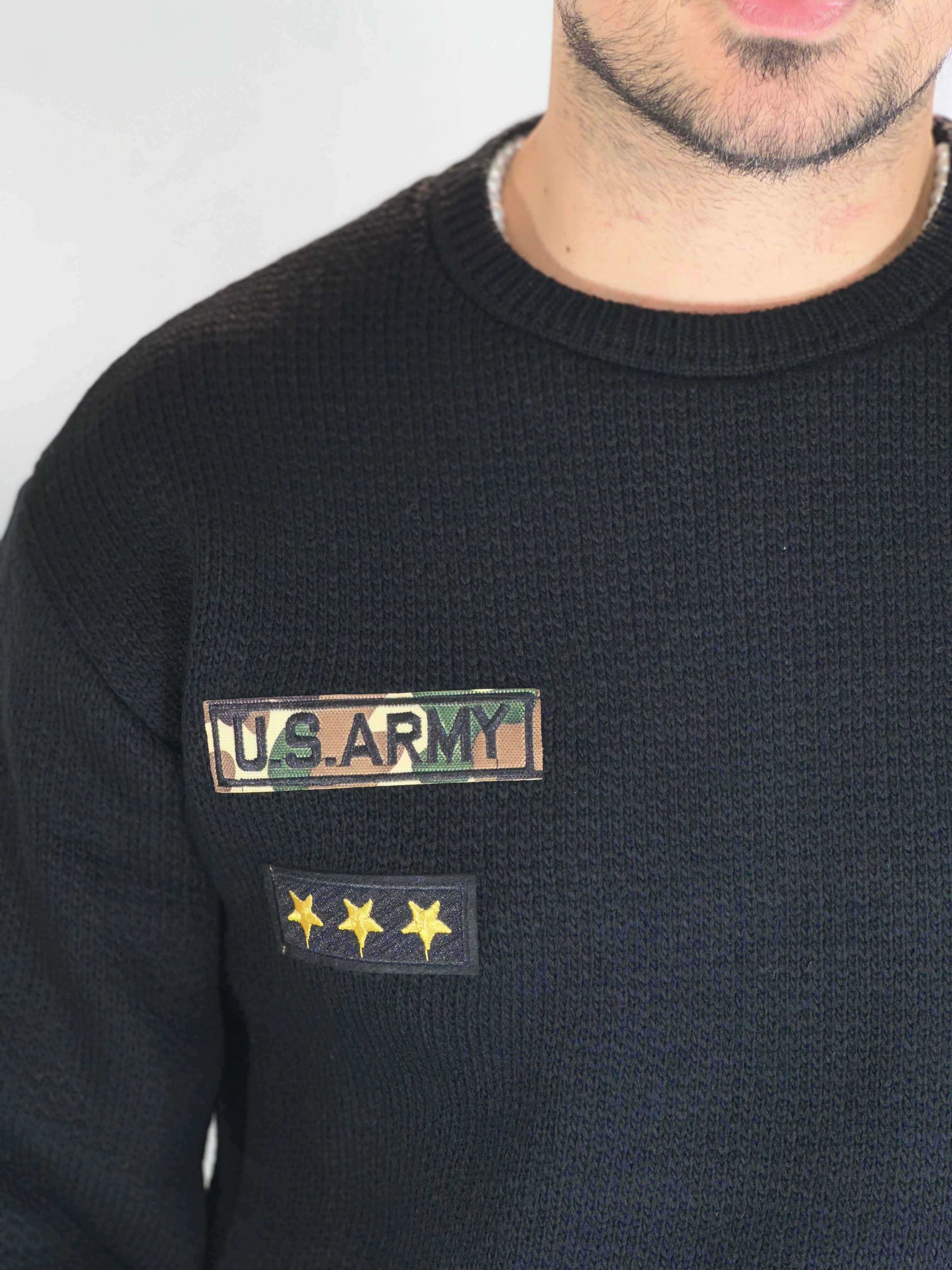 Girocollo military patch nera SER196