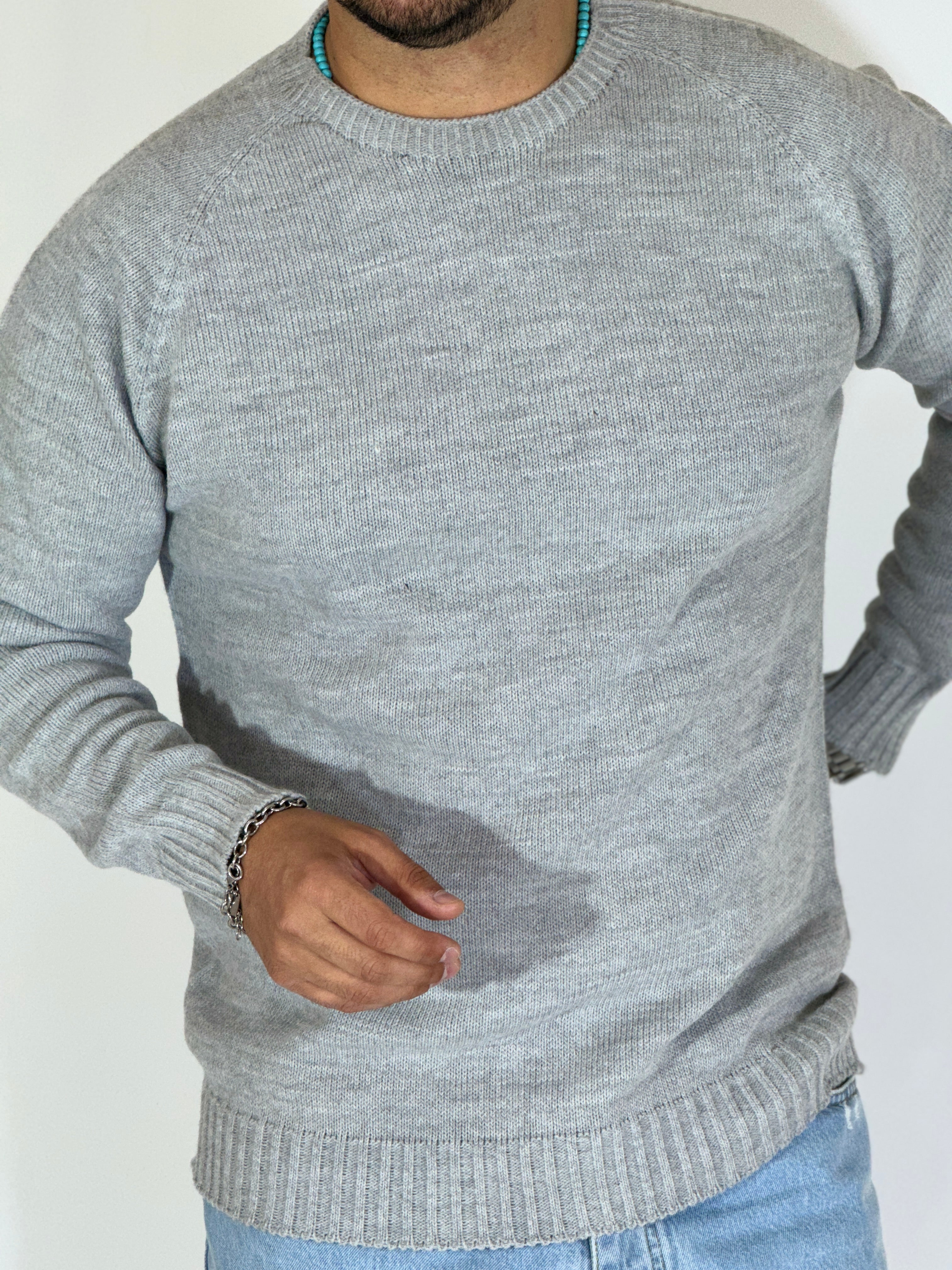 Maglione rasato perla SILVA