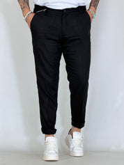 Pantalone in lino nero MAPPAMONDO