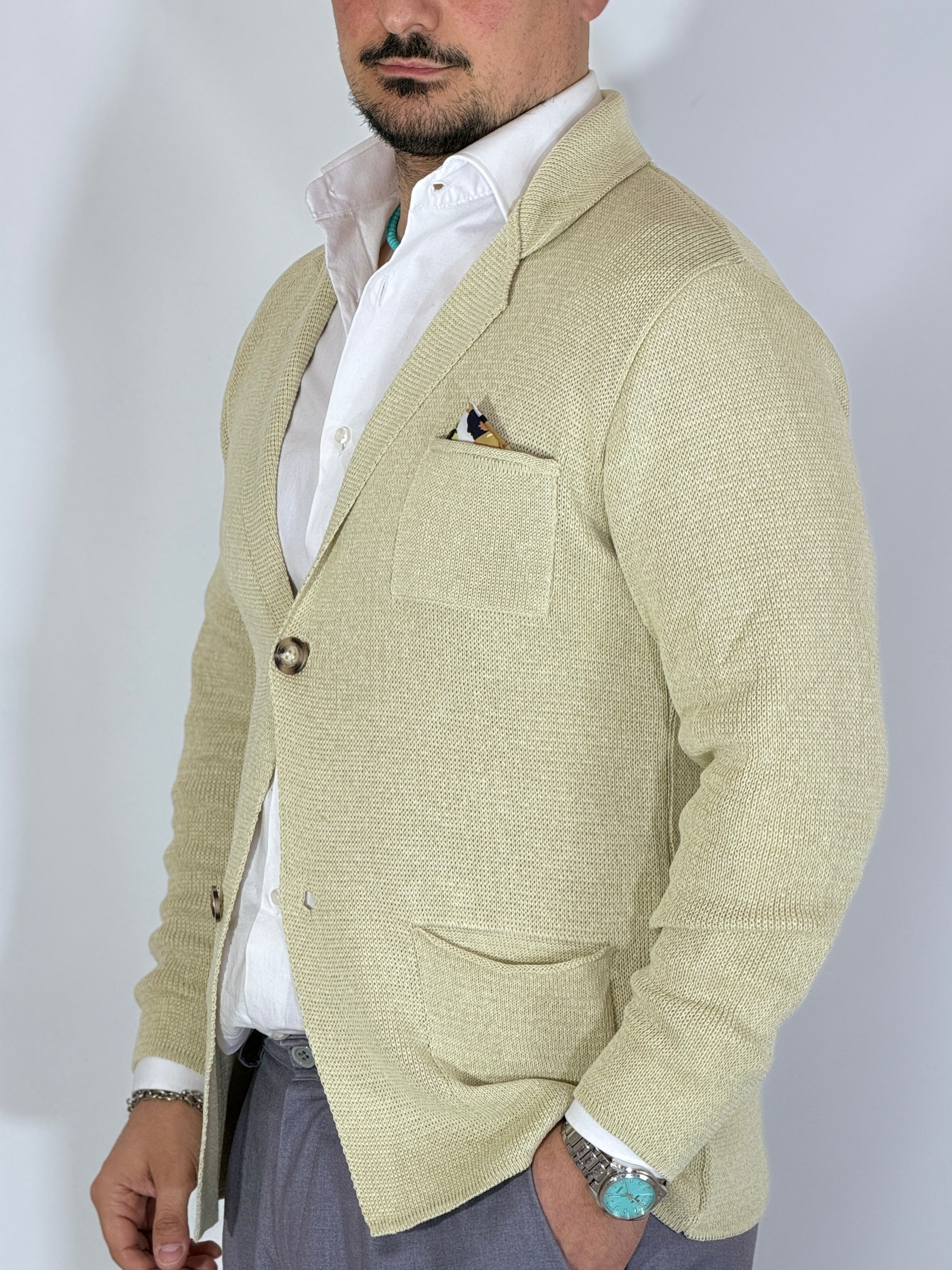 ONE · Cardigan giacca sabbia