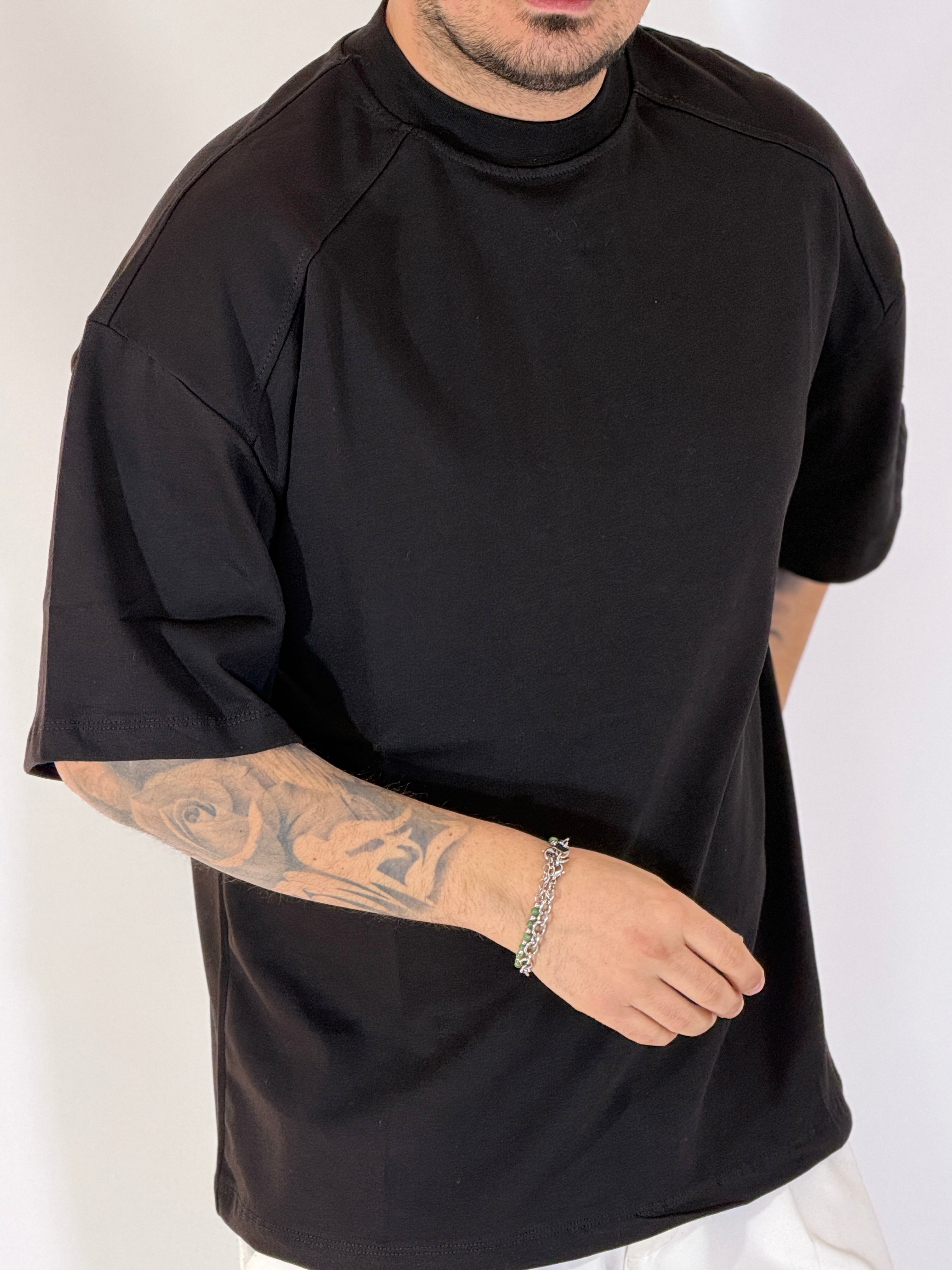 T-shirt over tre quarti nera 6003PE