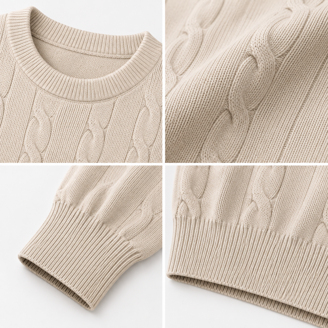 Maglia intrecciata beige AD2213