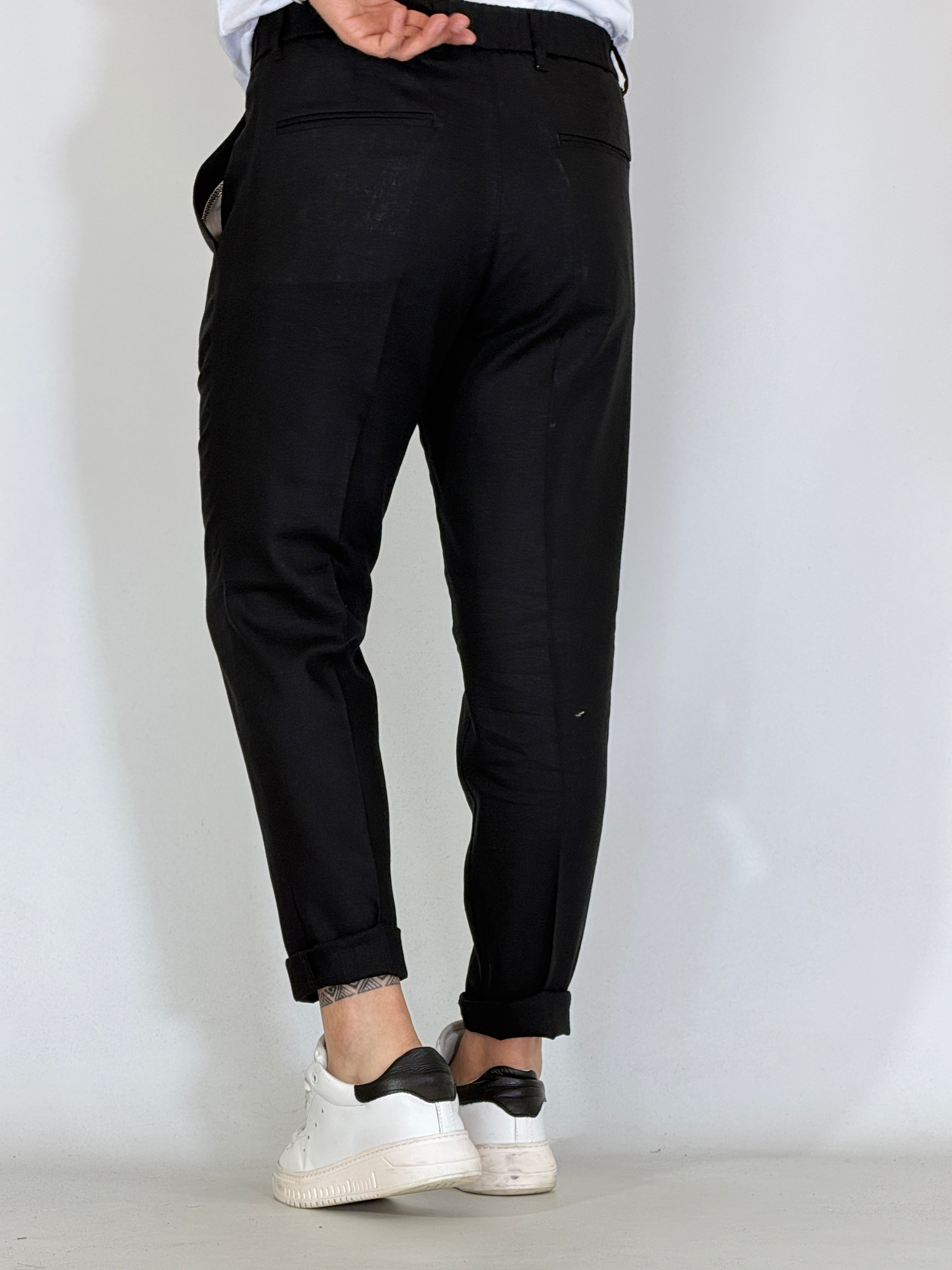 Pantalone in lino nero MAPPAMONDO