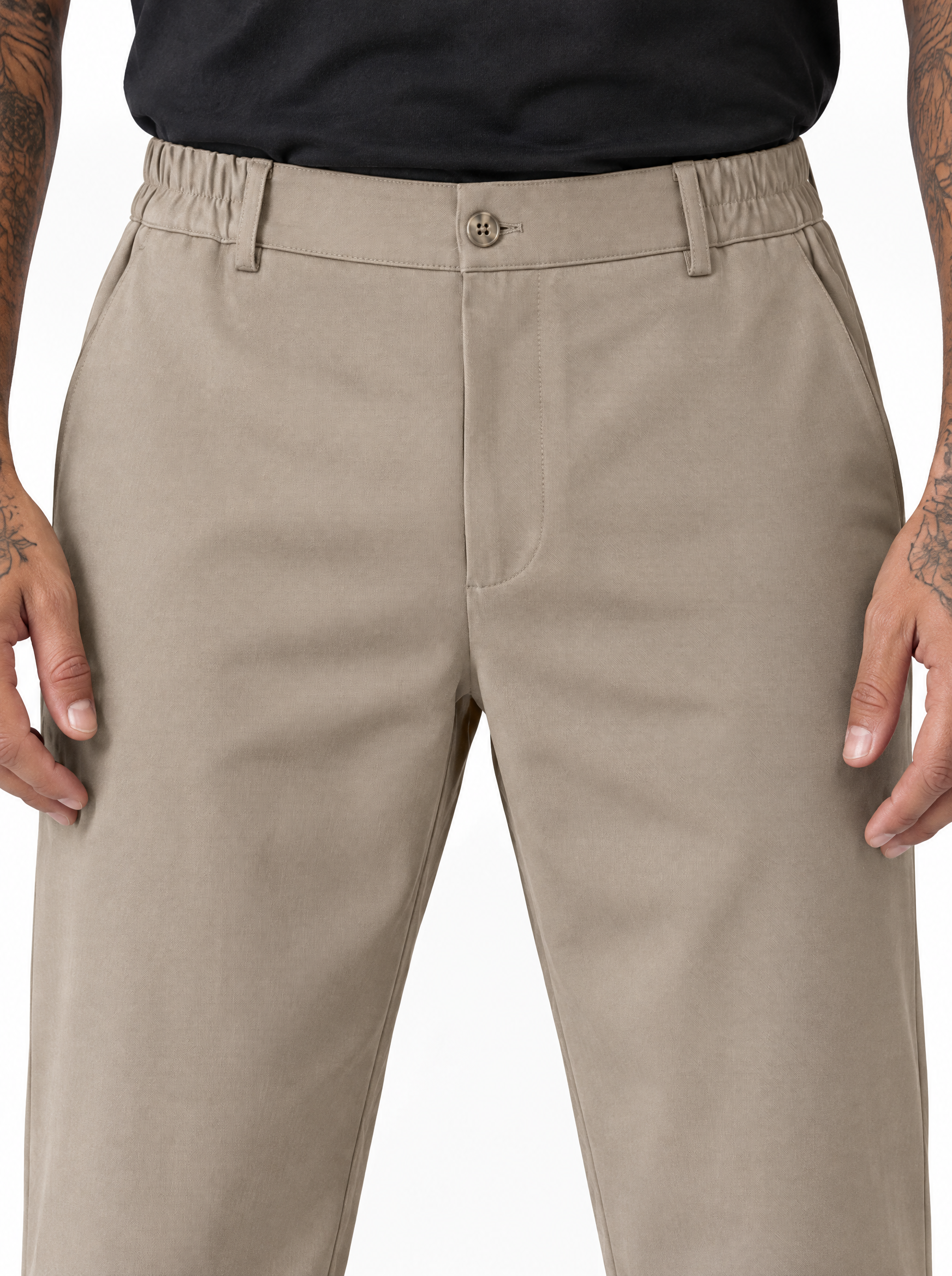 COMPTON Pantalone palazzo beige