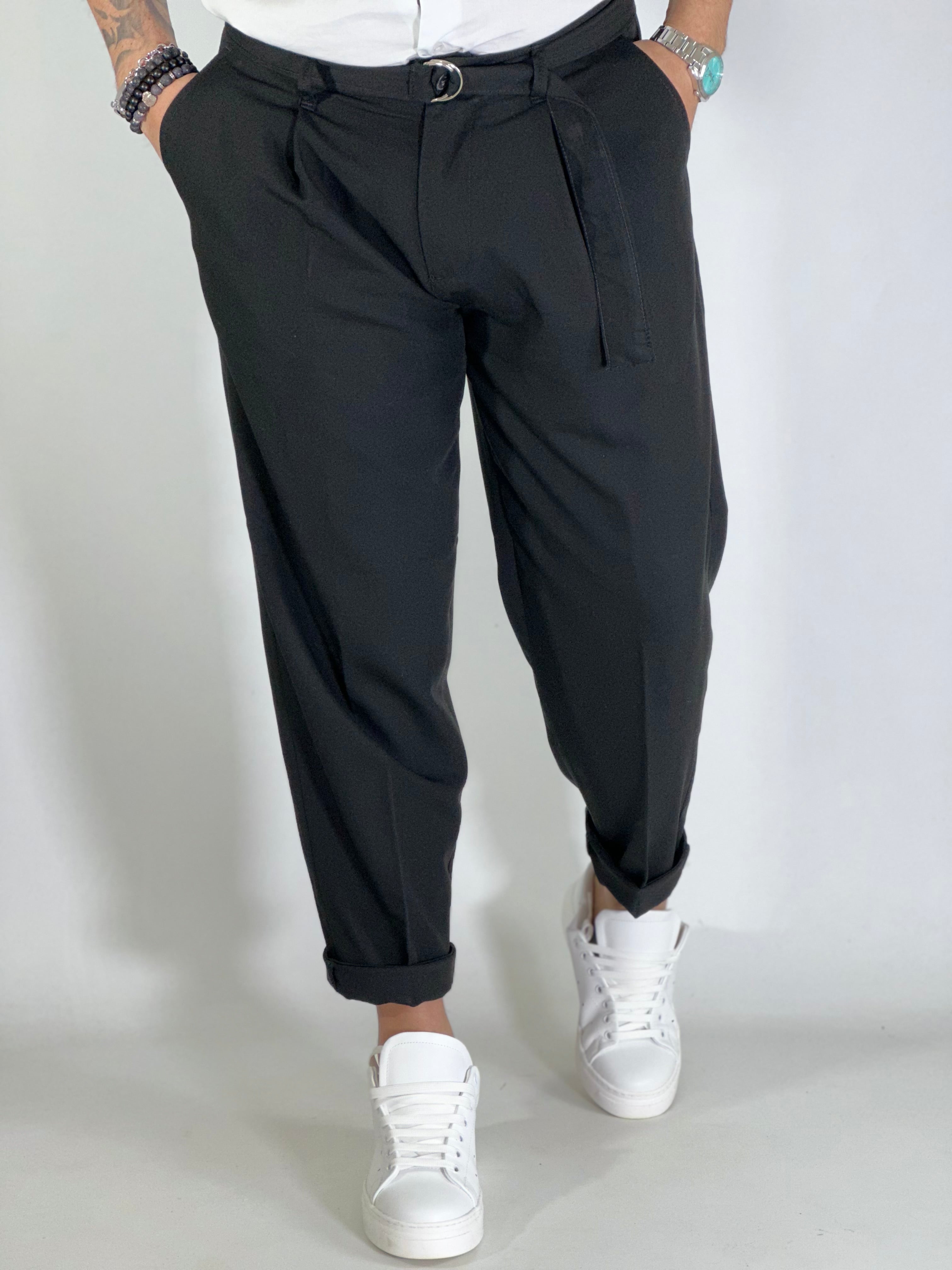 Pantalone cinturino nero GPE307