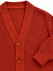 DAMON Cardigan basic a costine coccio